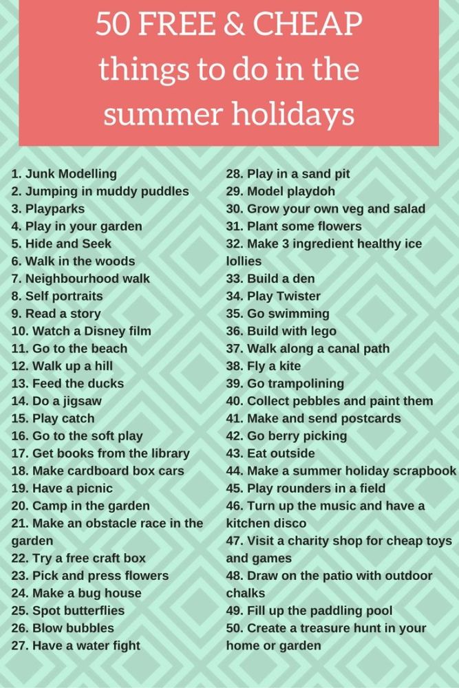 50 cheap and free things to do with kids in the summer holidays