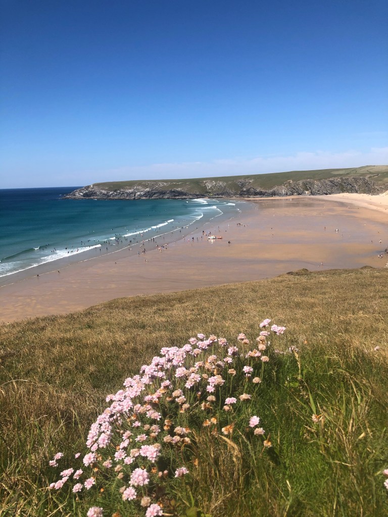 Holywell beach near newquay cornwall