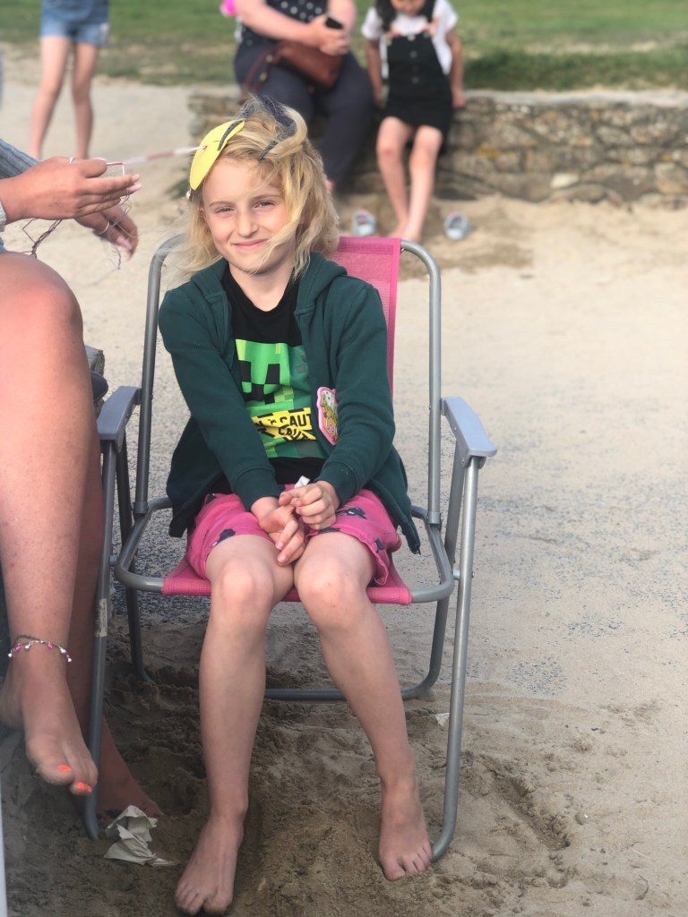 perranporth hair braid by beach