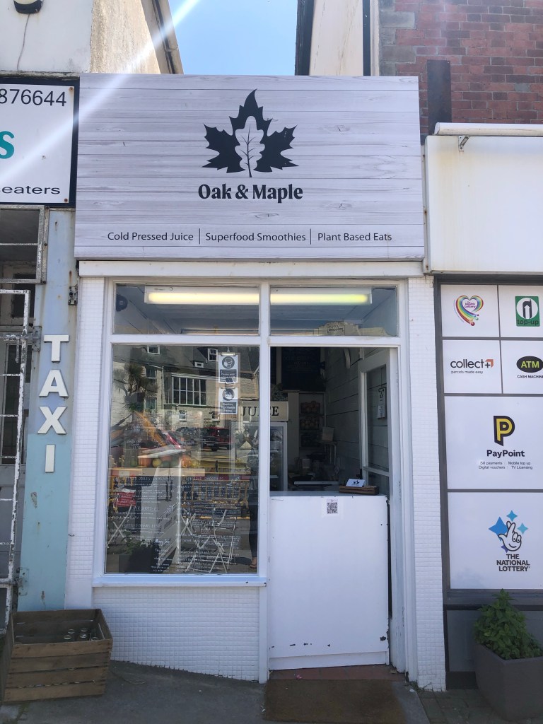 oak and maple juice smoothies plant based eats newquay cornwall