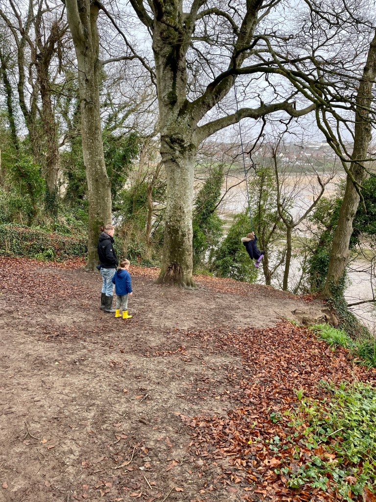 Rope swing Crantock woodland walk with kids