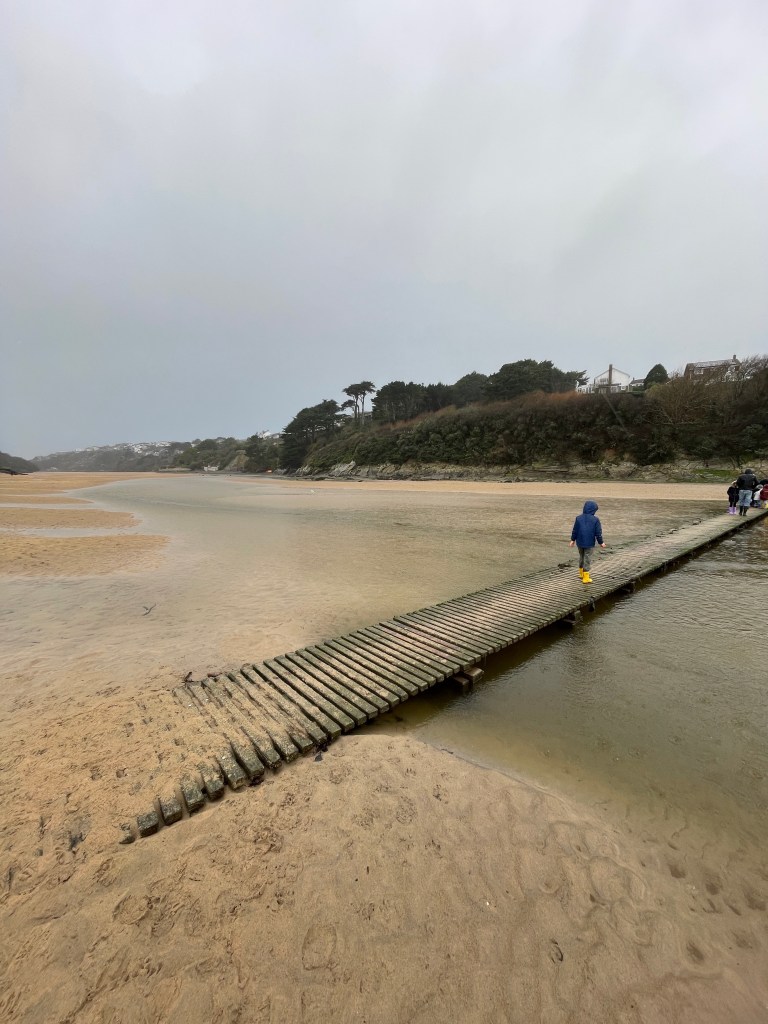 Low Tide Foot Bridge River Gannel Crantock 