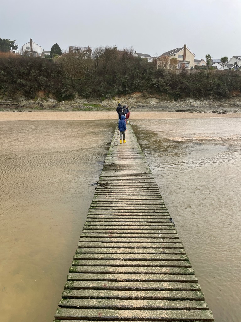 River Gannel low tide footbridge