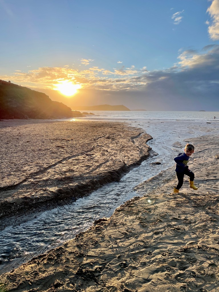 Winter sunset Pentireglaze Cornwall 