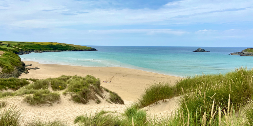 Crantock sea view from sand dunes