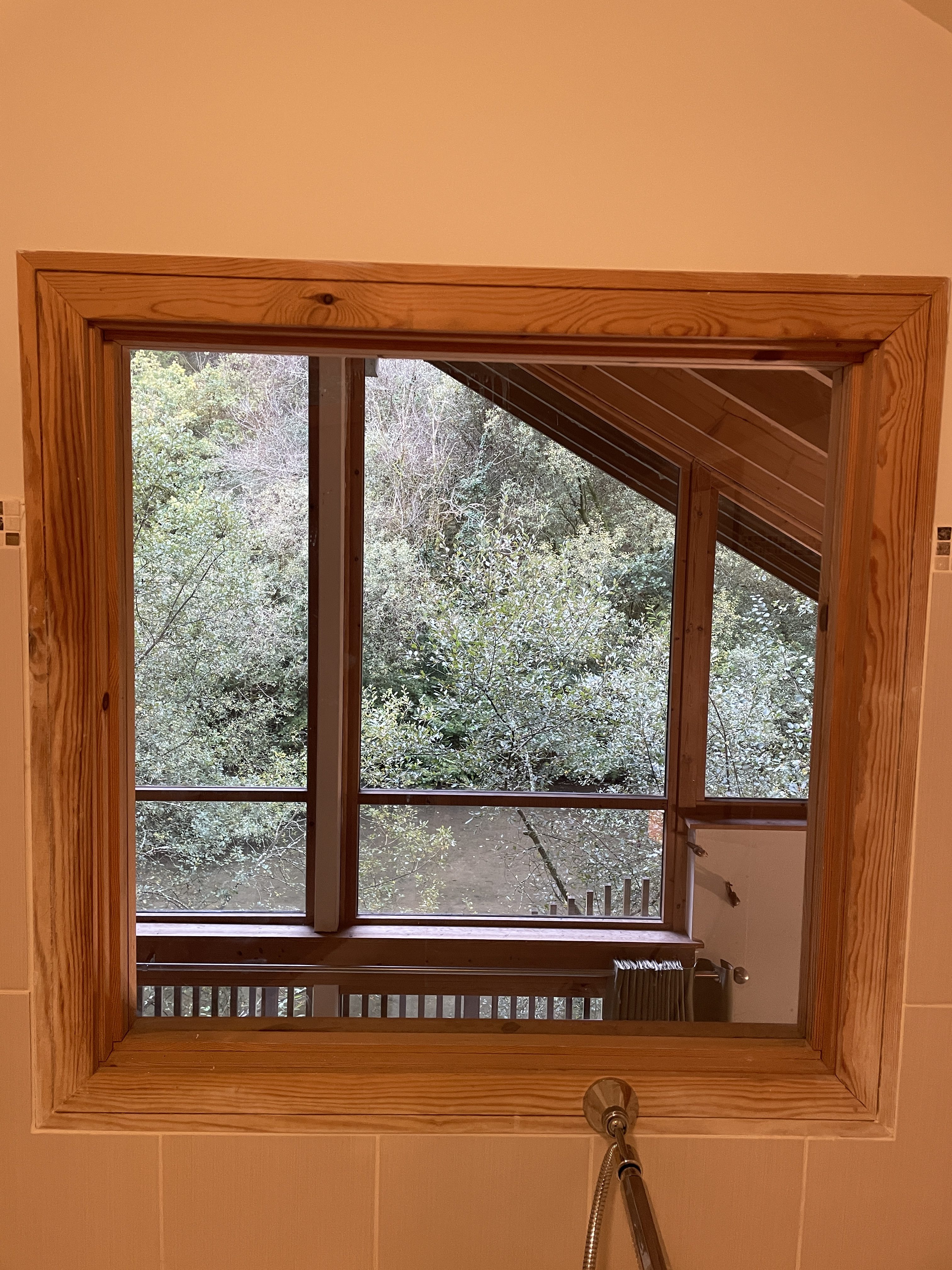 Bath with a view at deerpark forest holidays woodland lodge in cornwall