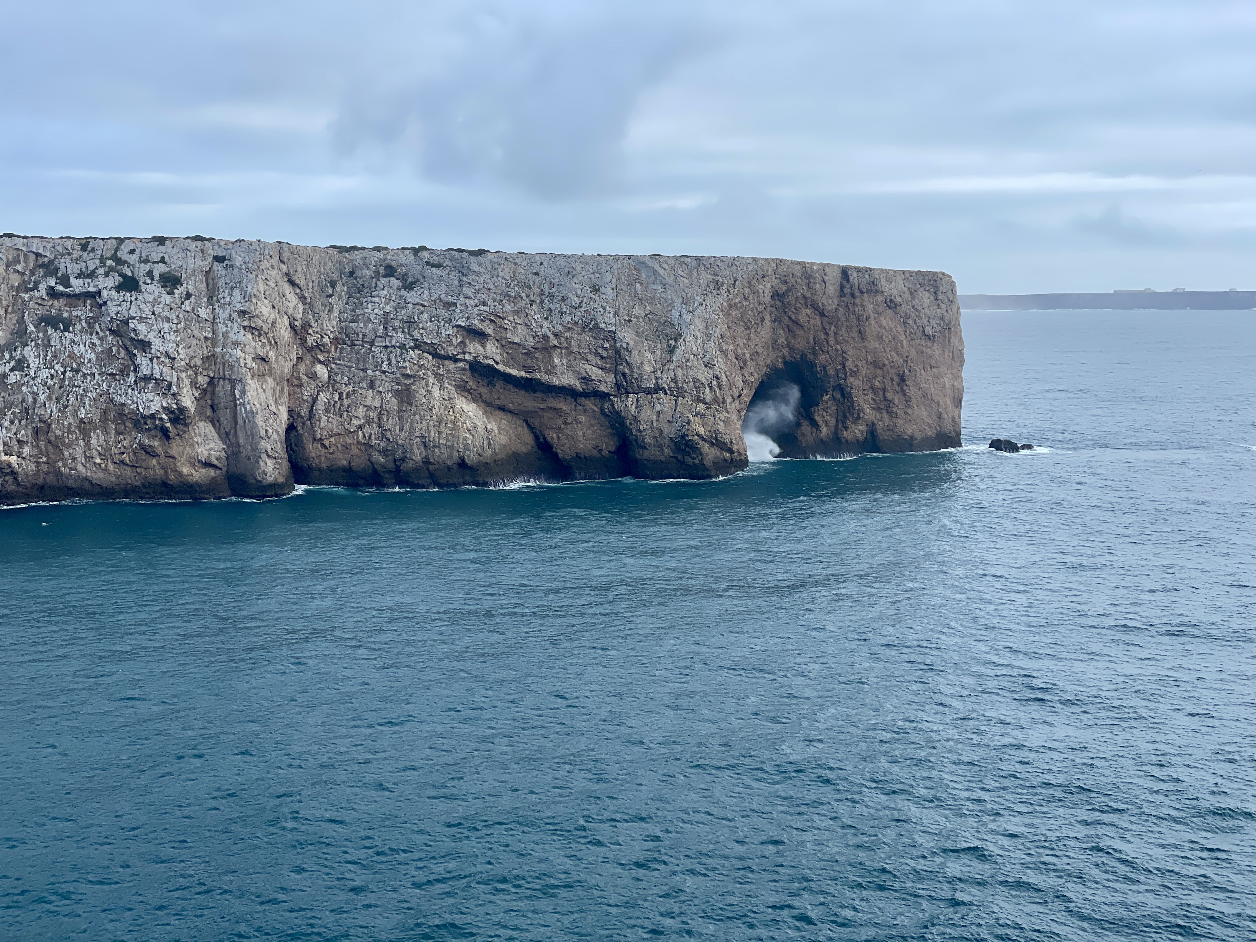 Powerful waves and dramatic cliffs at Cabo de São Vicente in Portugal