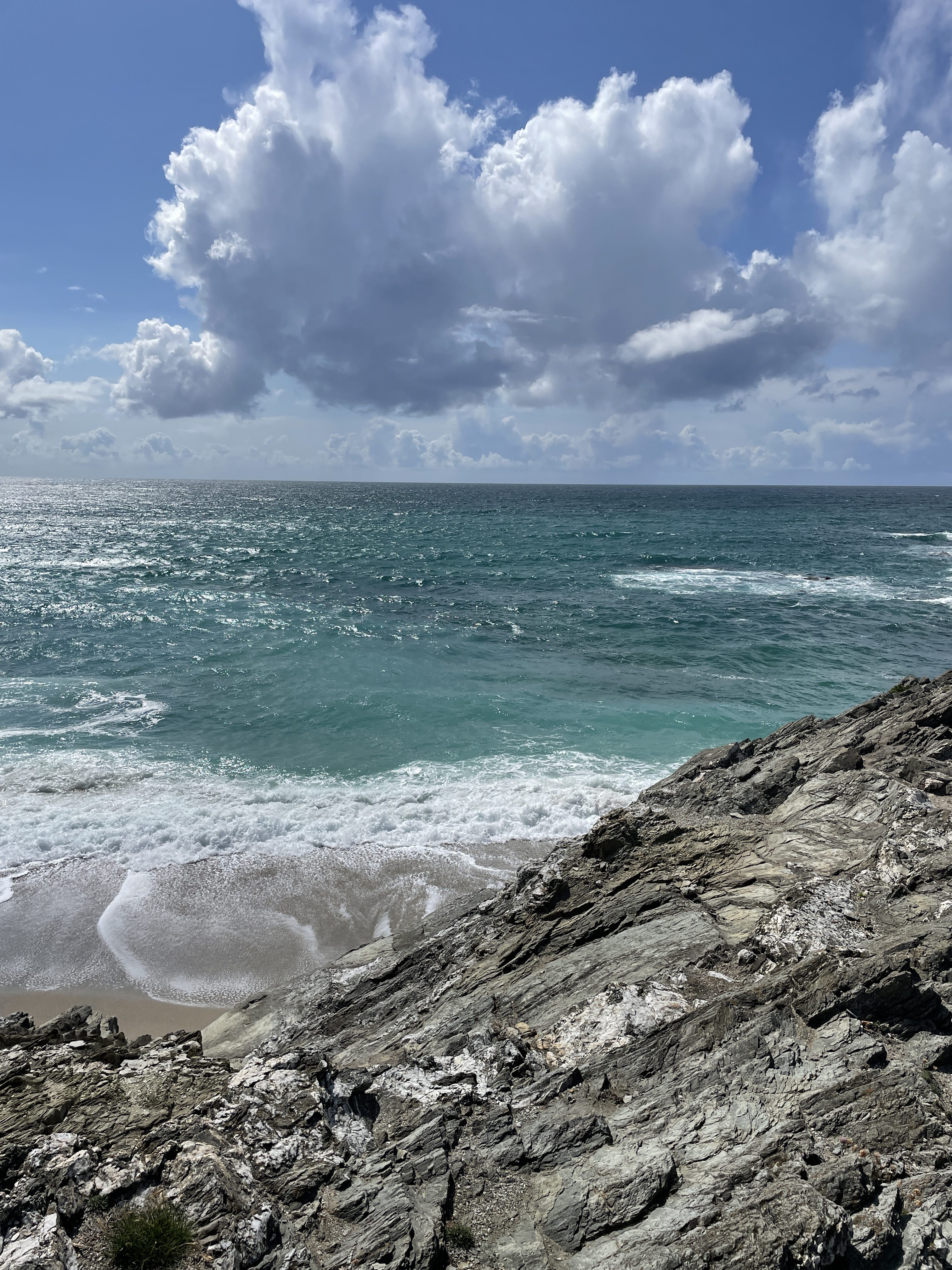 Stunning colours of the Atlantic ocean at Little Fistral in Newquay 