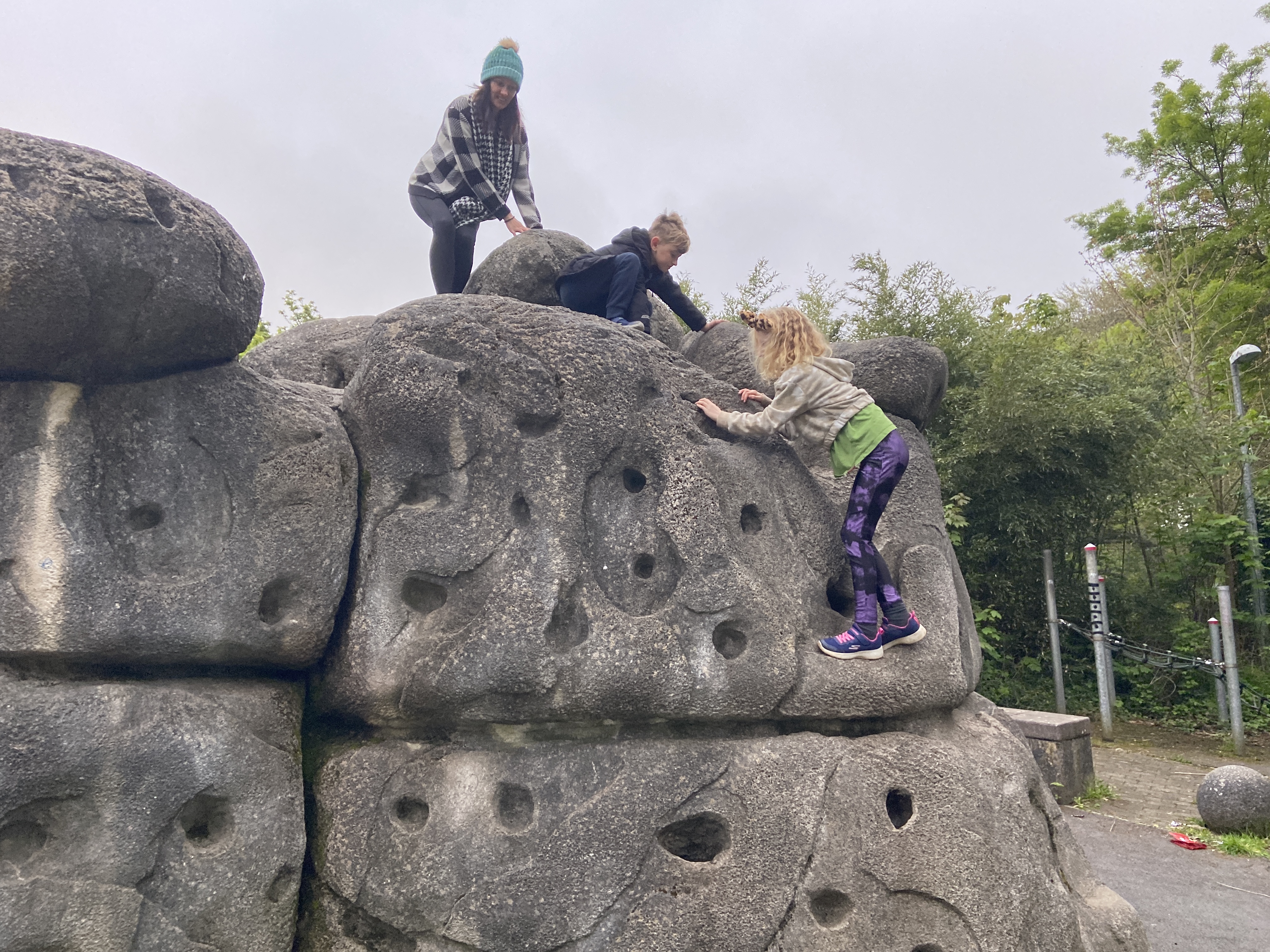 Rock climbing wall in Trenance leisure park
