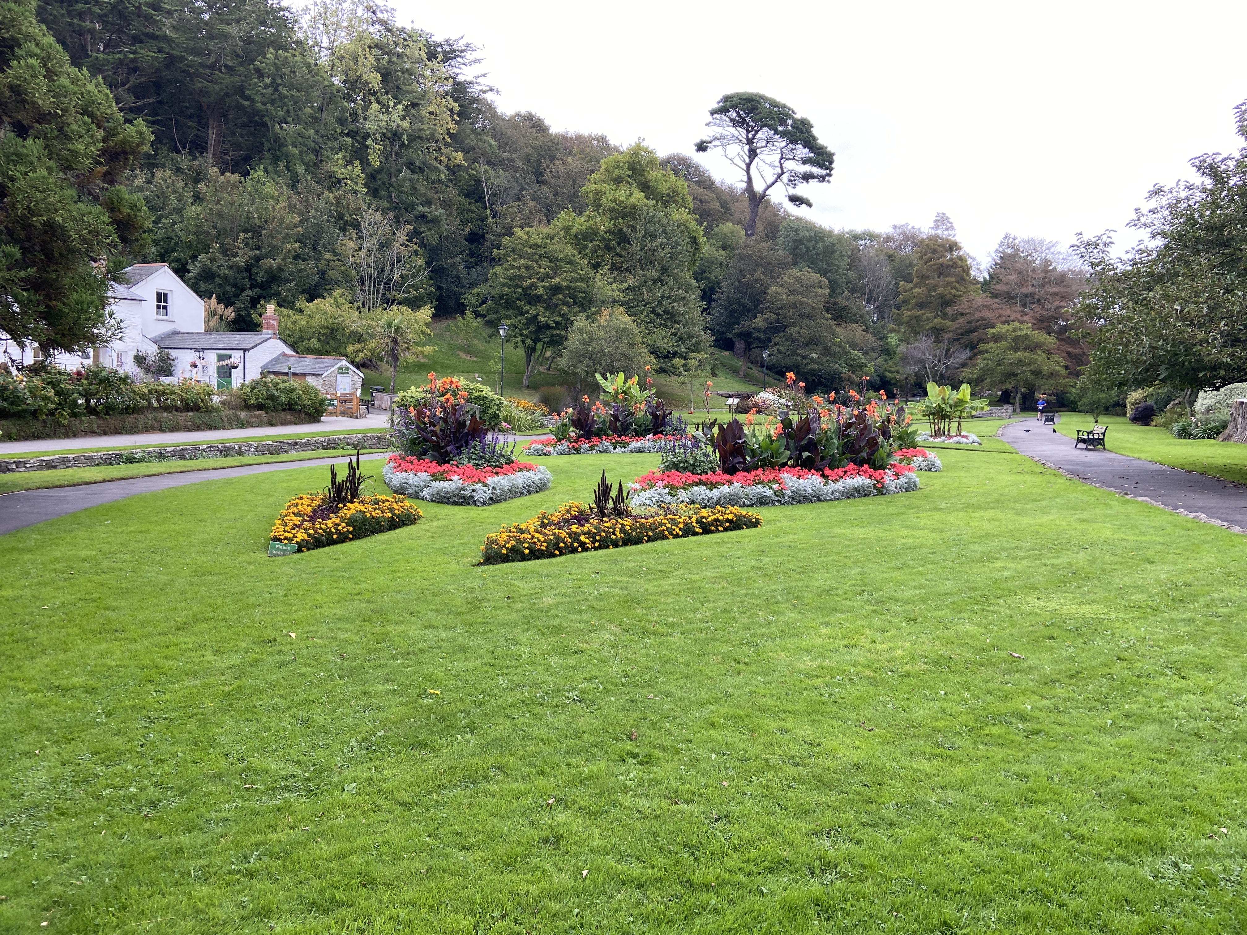 Beautiful floral displays in Trenance Gardens in Newquay, Cornwall