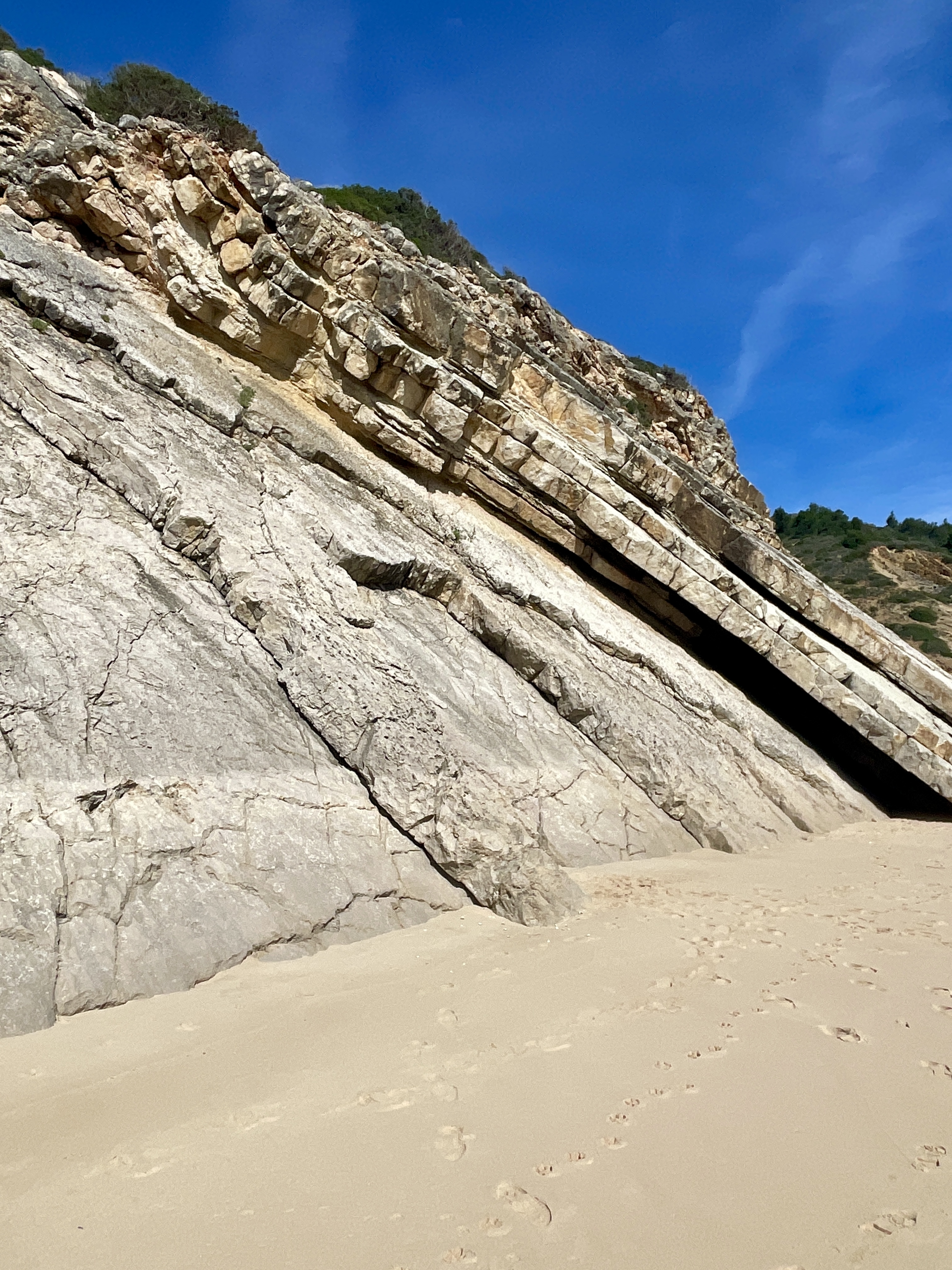 Sloped Layered Cliffs Praia da Andorinha