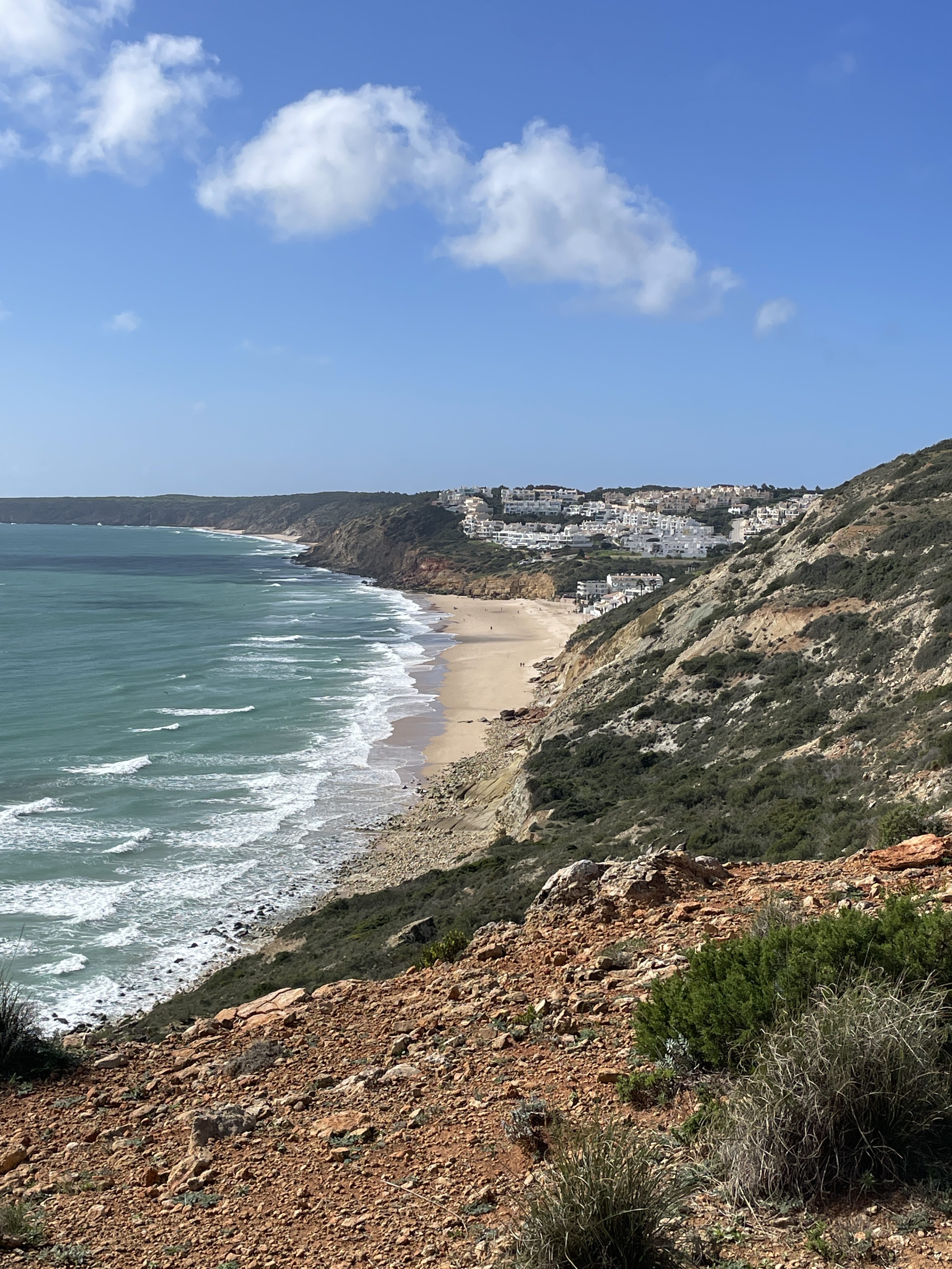 Amazing views of Salema on our Algarve Coastal Walk to Praia da Boca do Rio