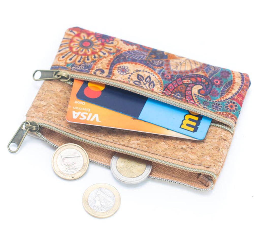 cork travel coin purse minimal