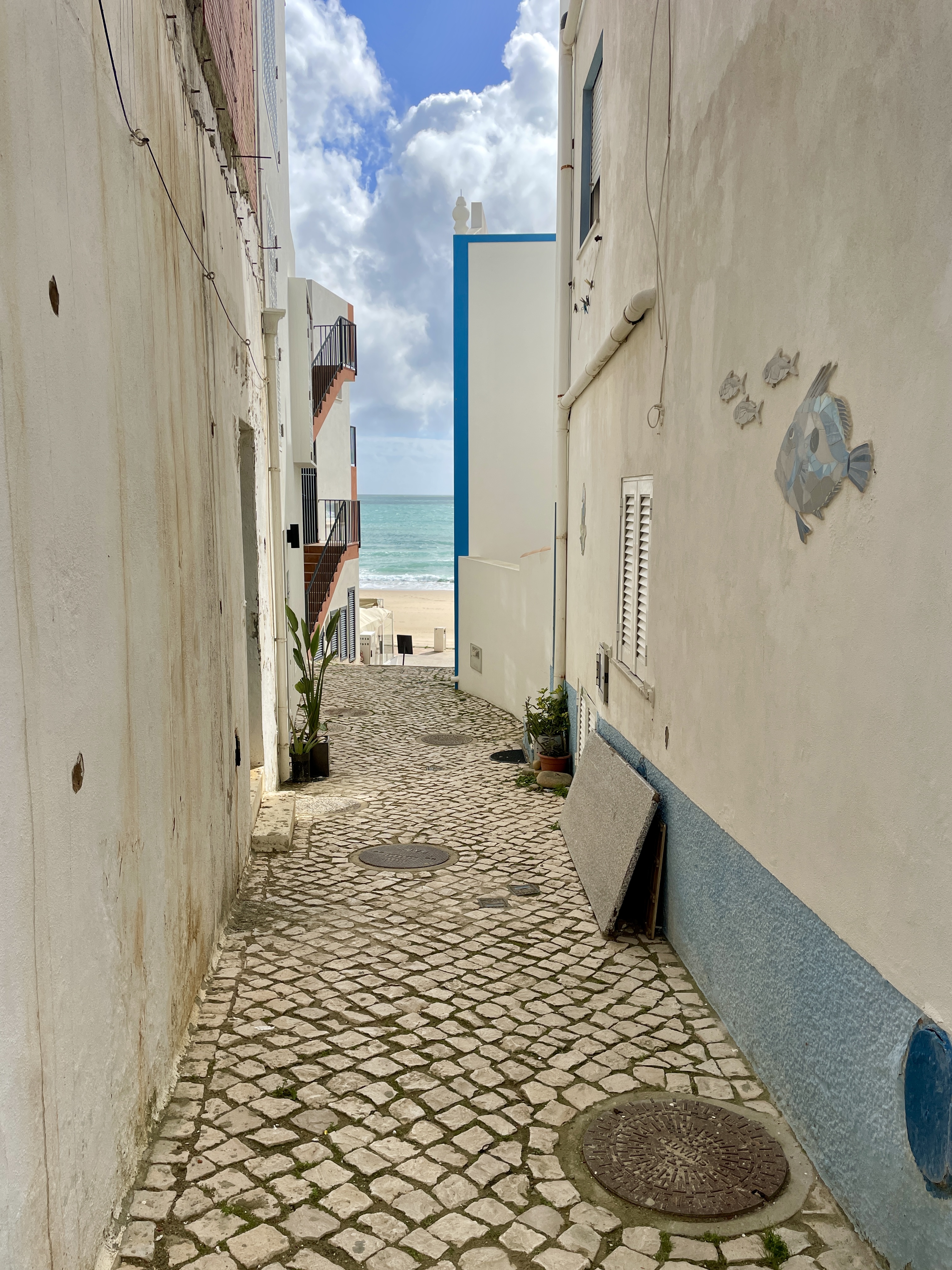 Streets and houses of Salema in Portugal
