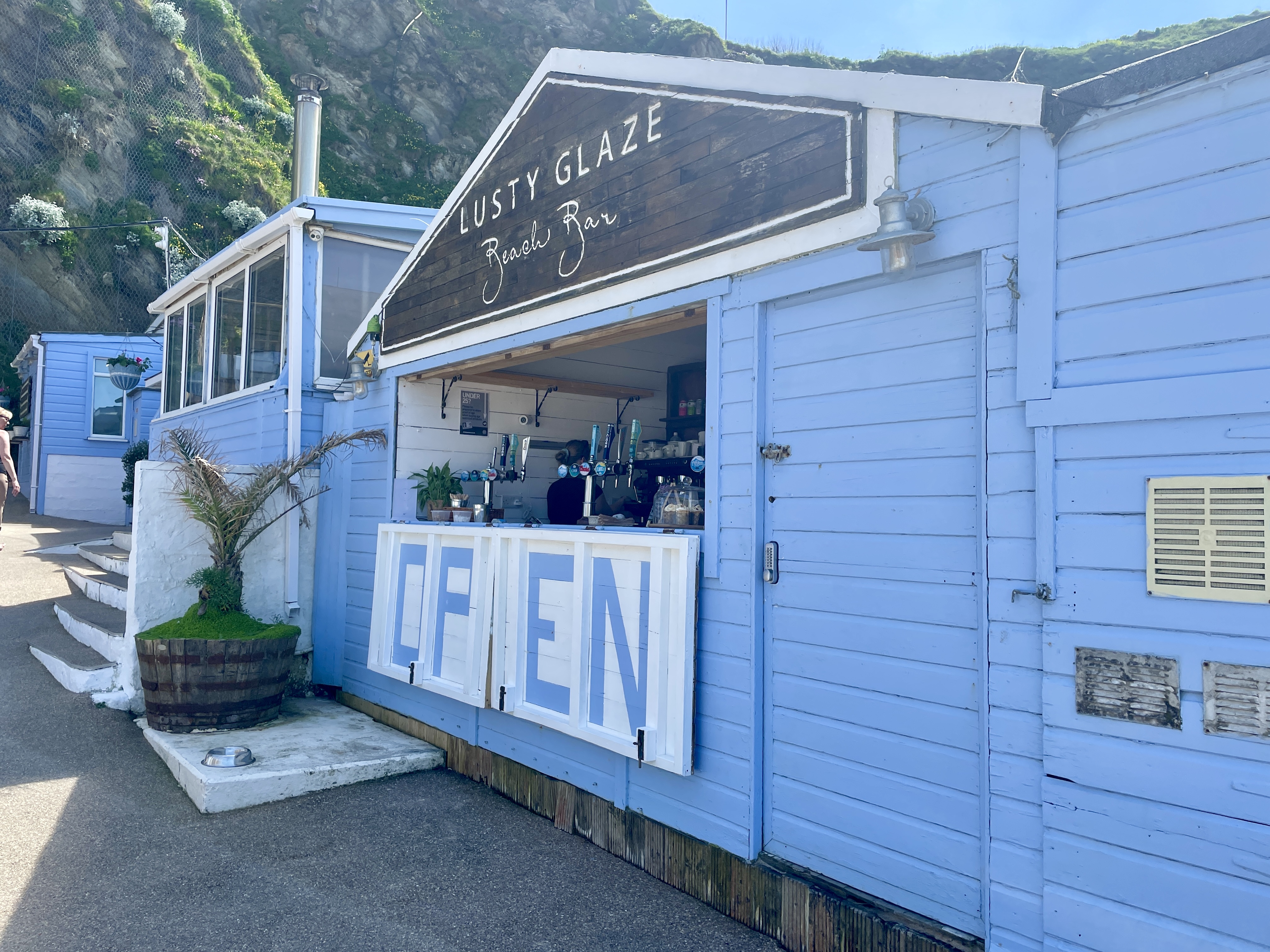 Outside beach bar at Lusty