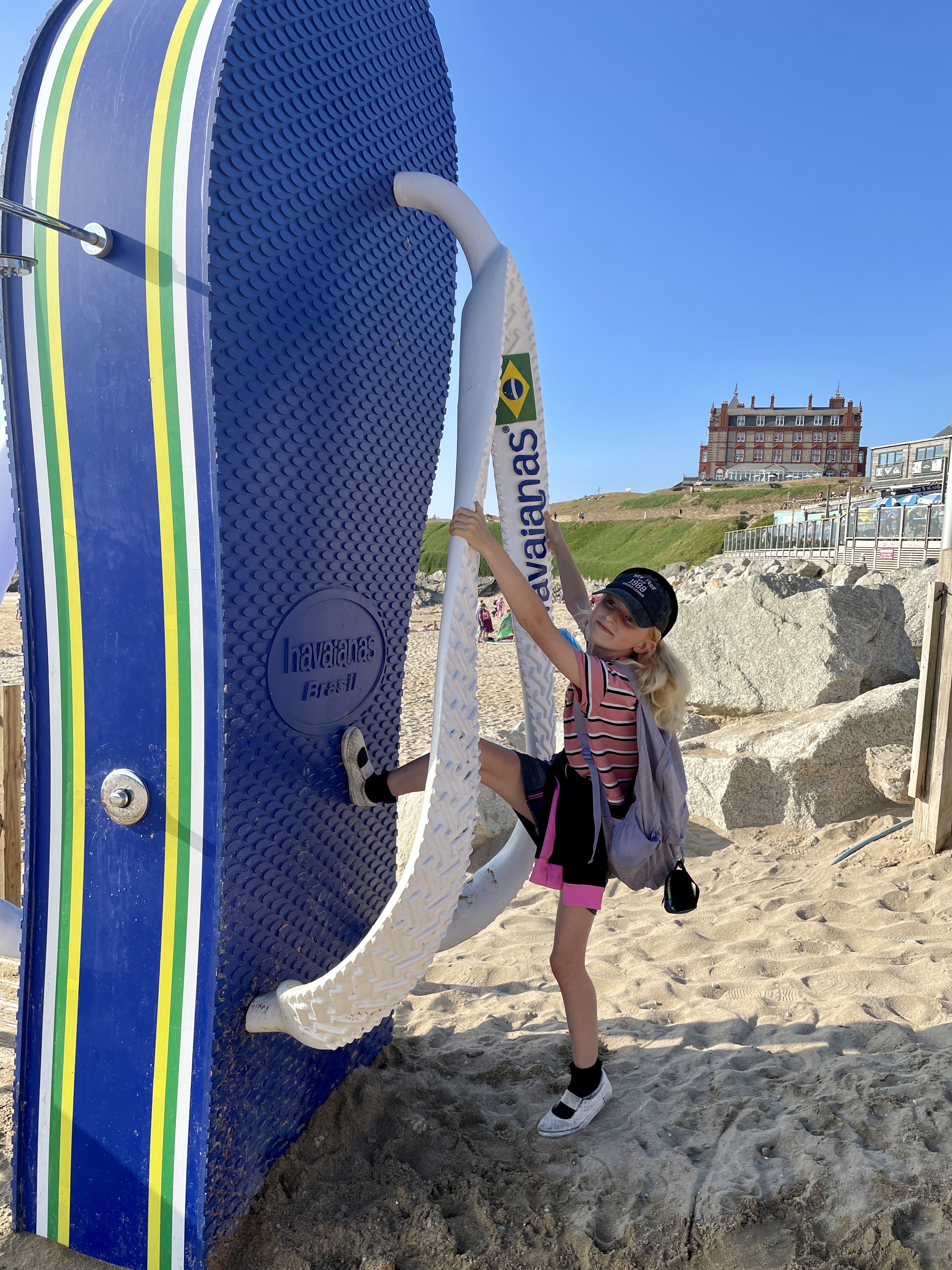 Pop Up Large Flip Flop Shower at Fistral Beach Newquay