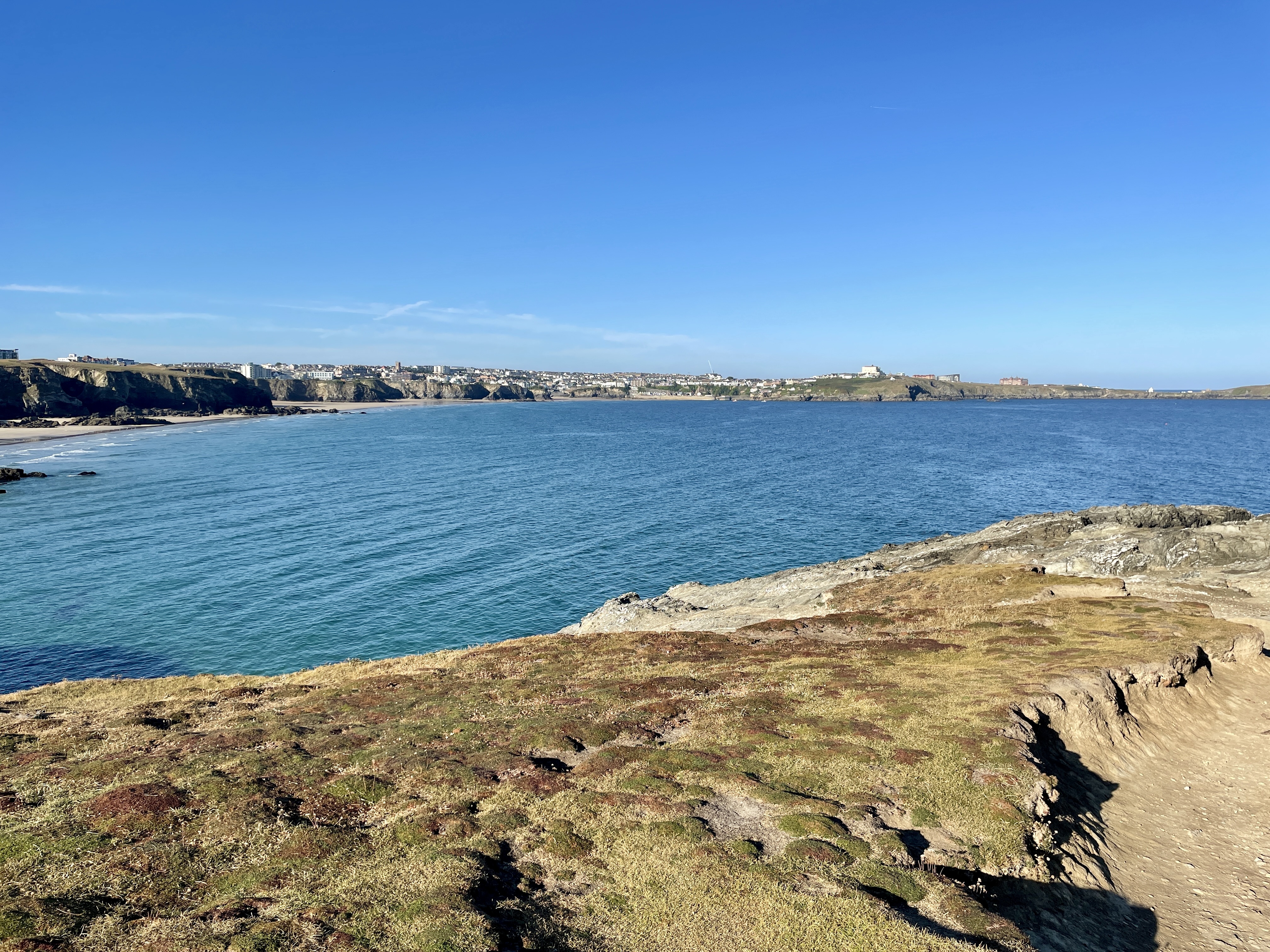Views across Newquay Bay from Porth Island