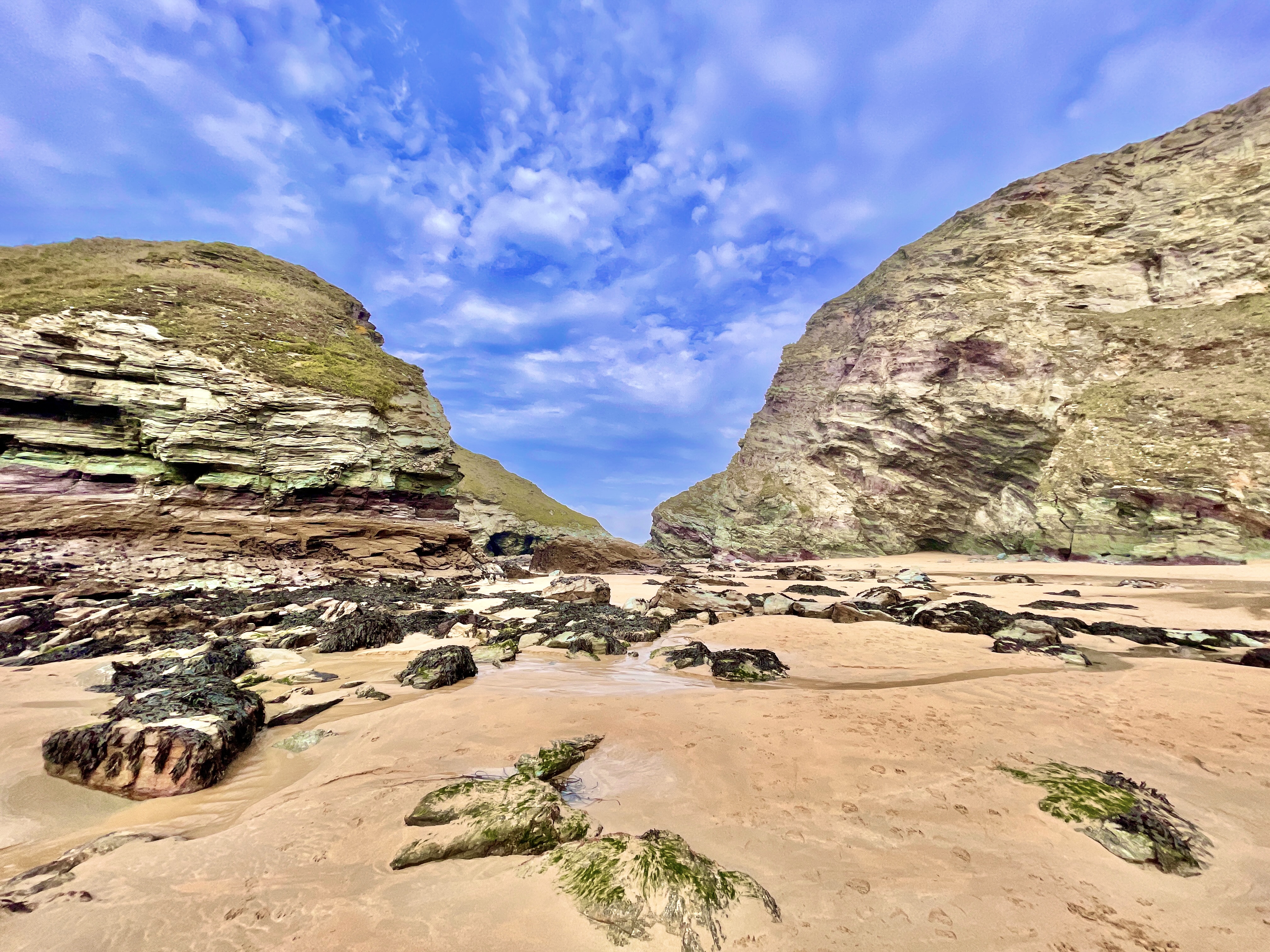 Whipsiderry Beach Purple Cliffs