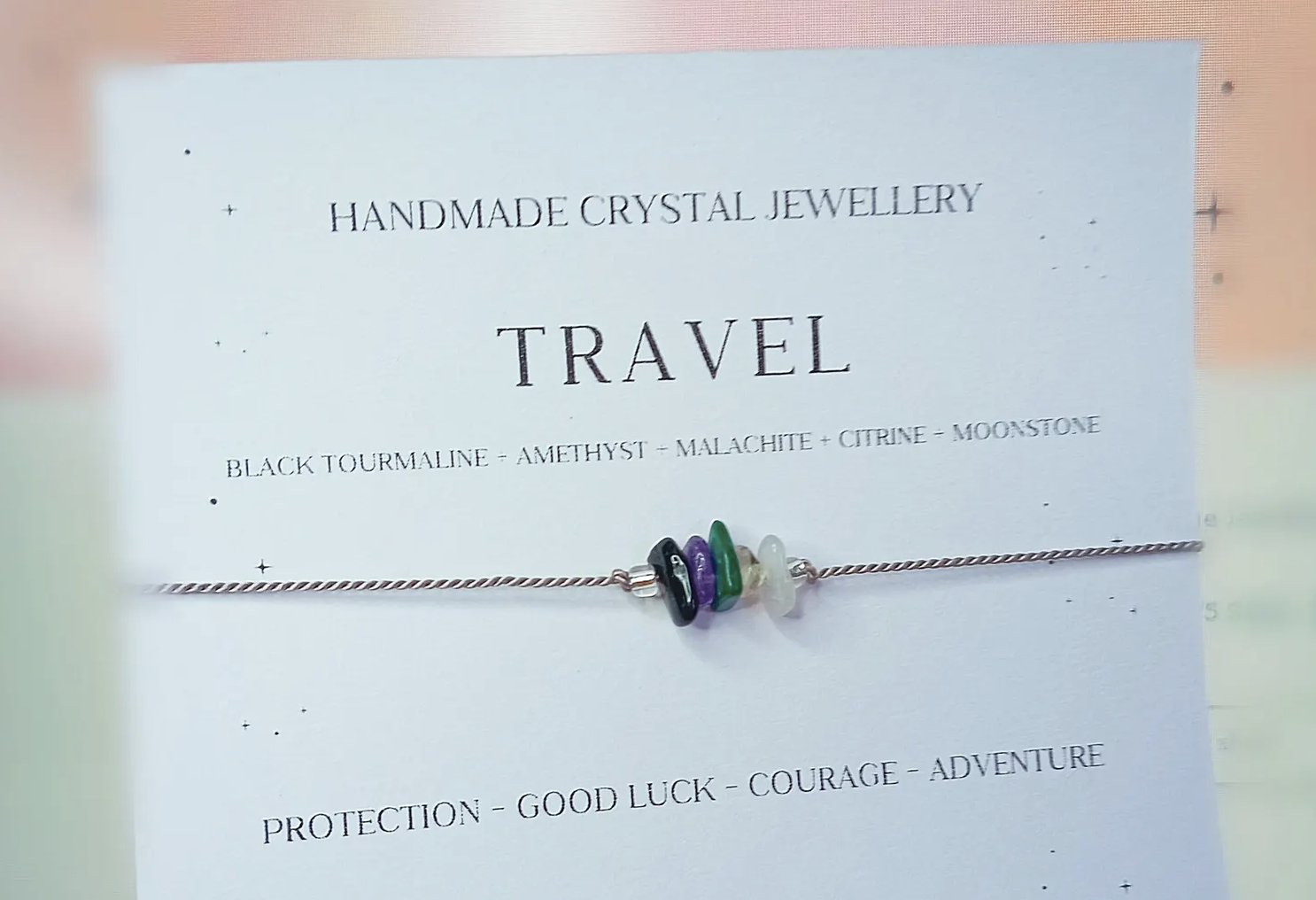 travel crystal bracelet