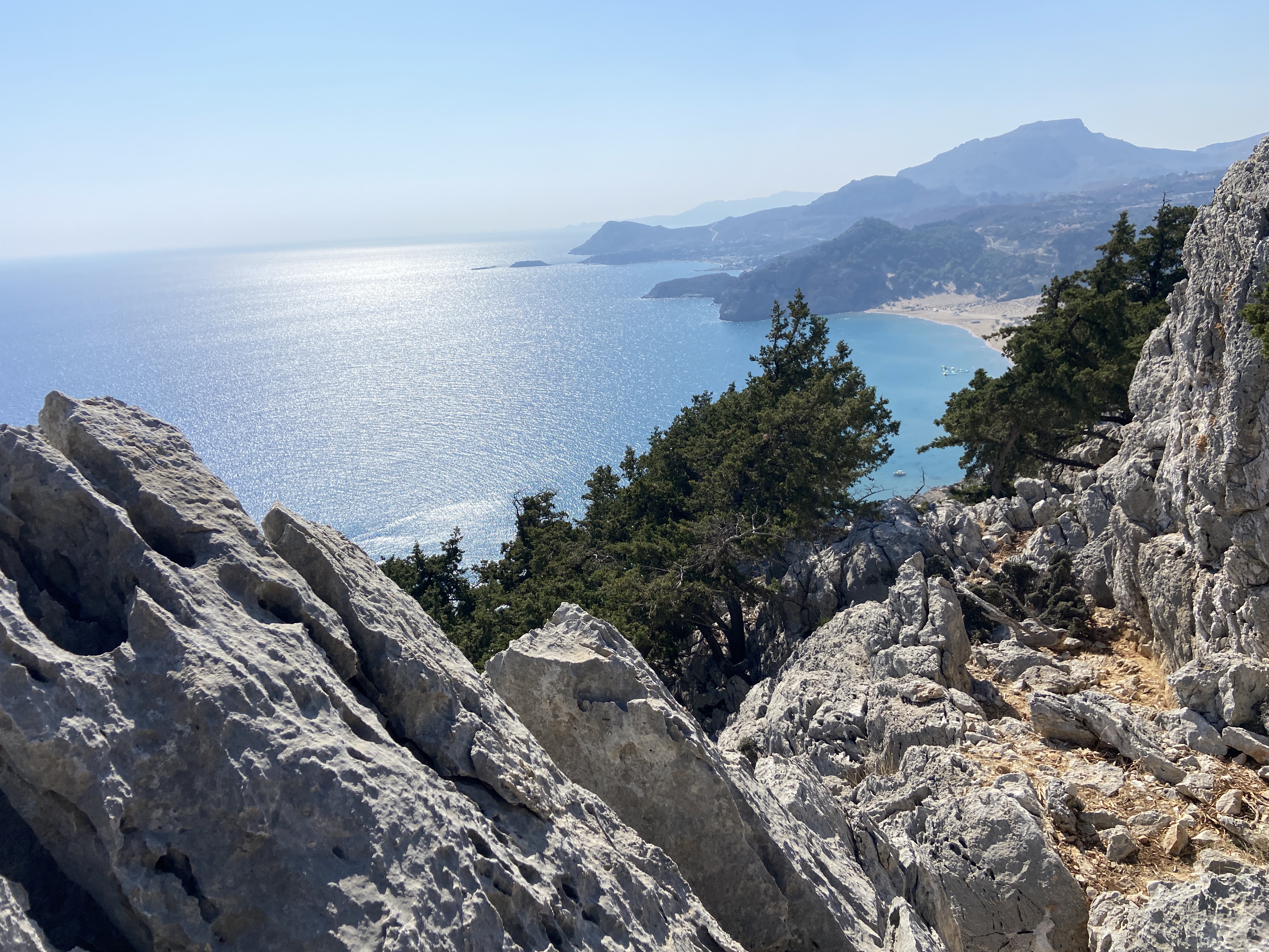 Tsambika Mountain from White Rock Beach, Kolymbia