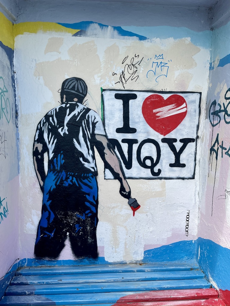 i love nqy street art harbour newquay cornwall