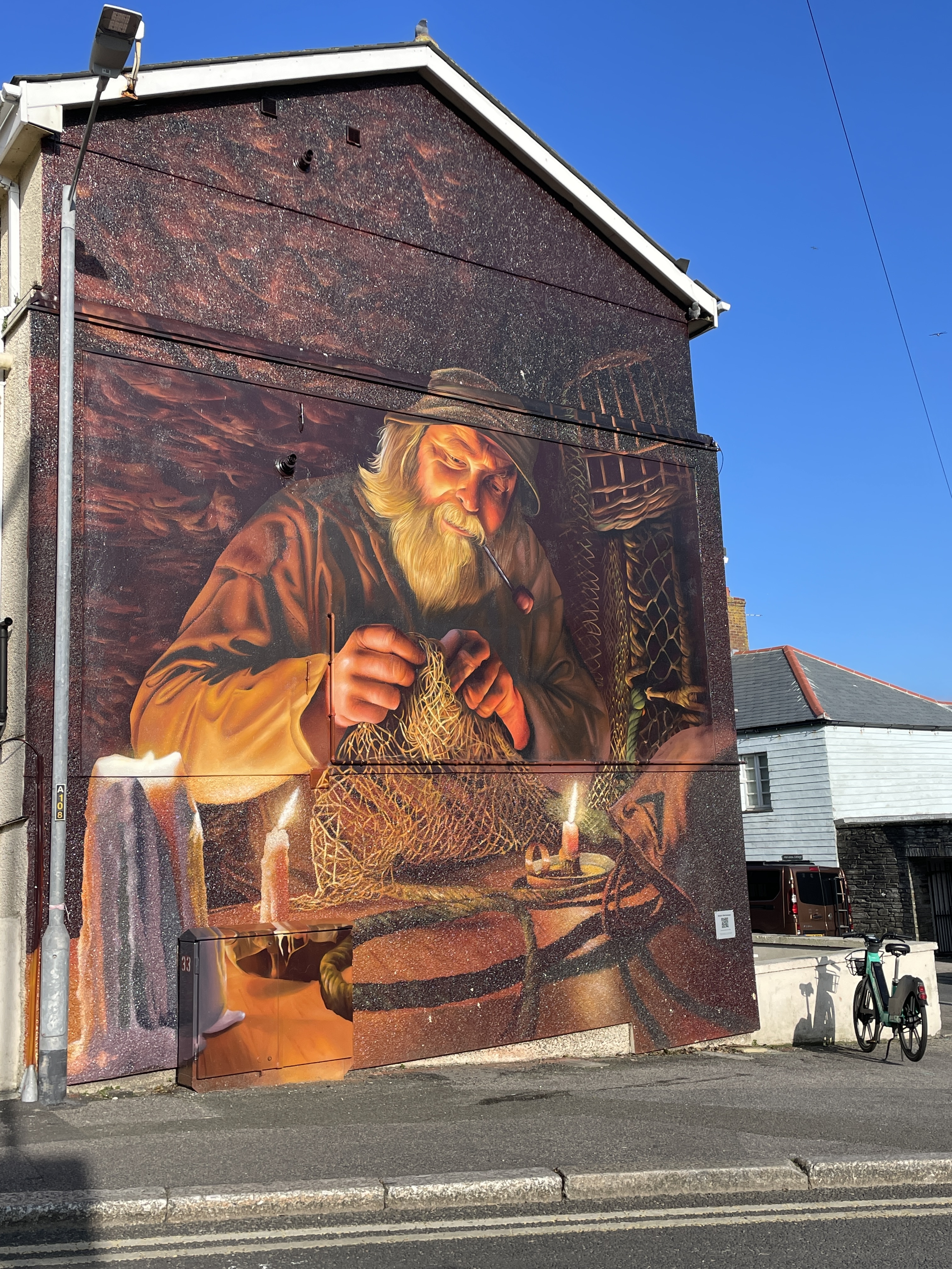 Fisherman Mural Street Art Newquay 