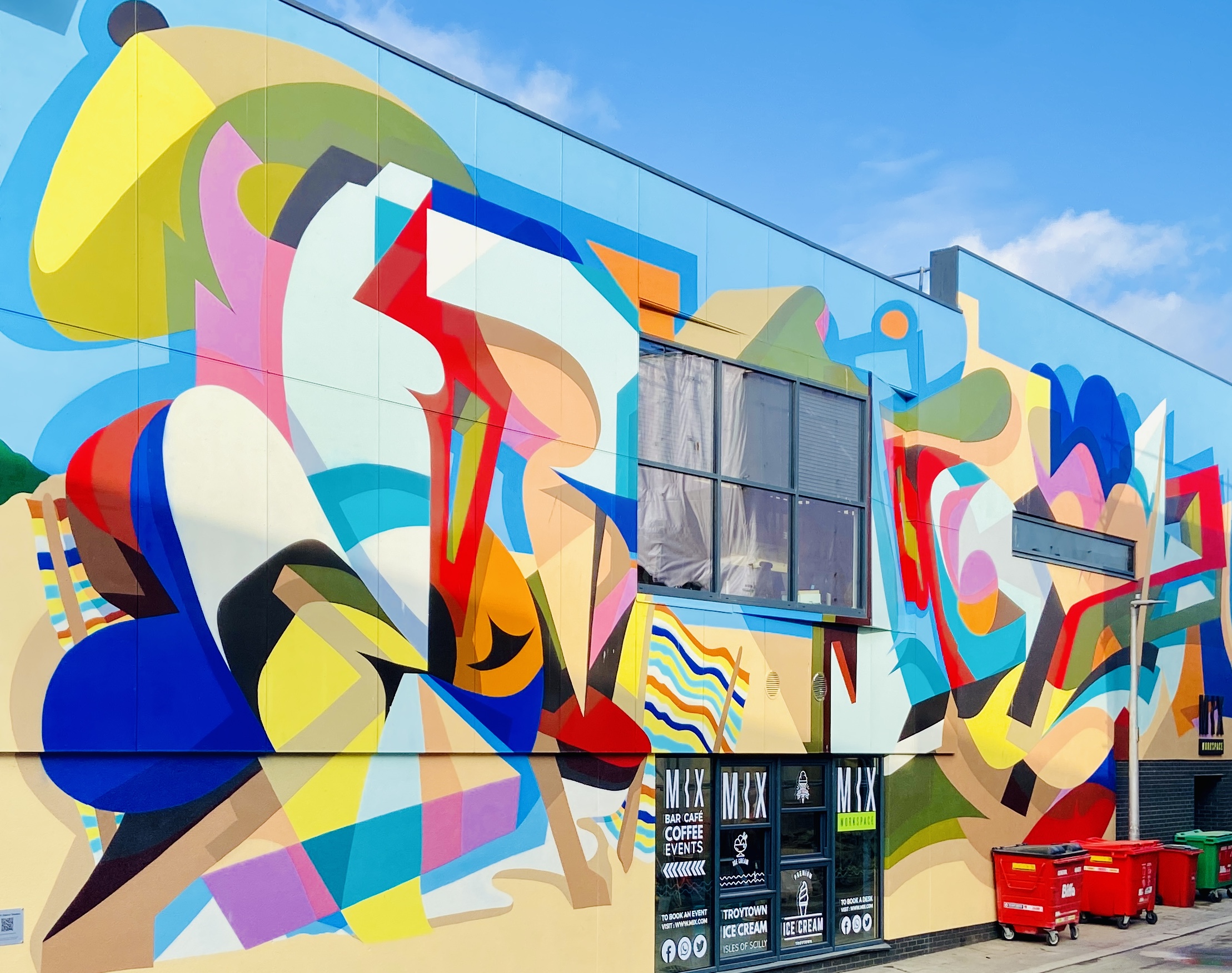 street art mural newquay abstract beach kleiner shames