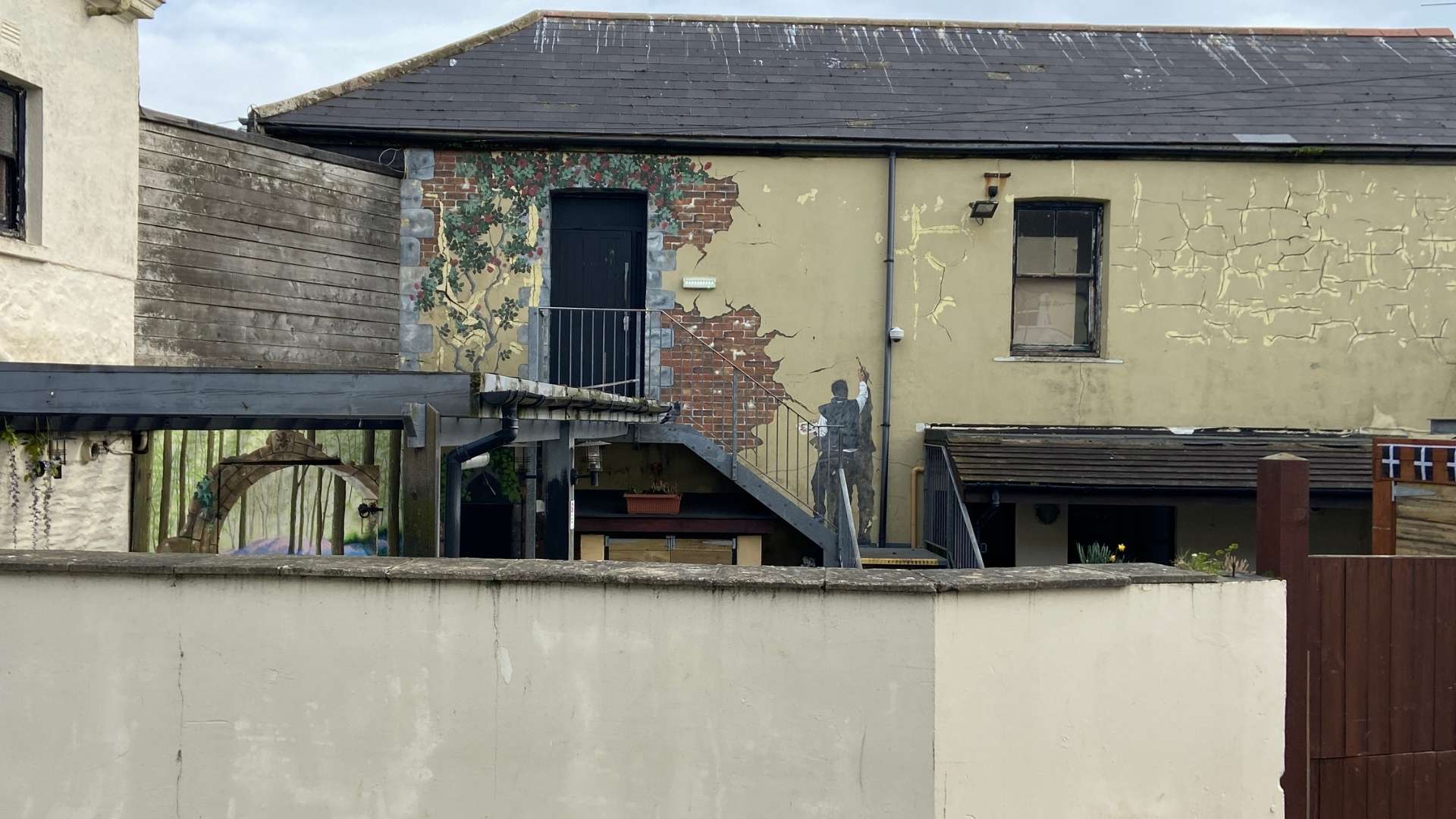 Red Lion Beer Garden Wall Mural in Newquay