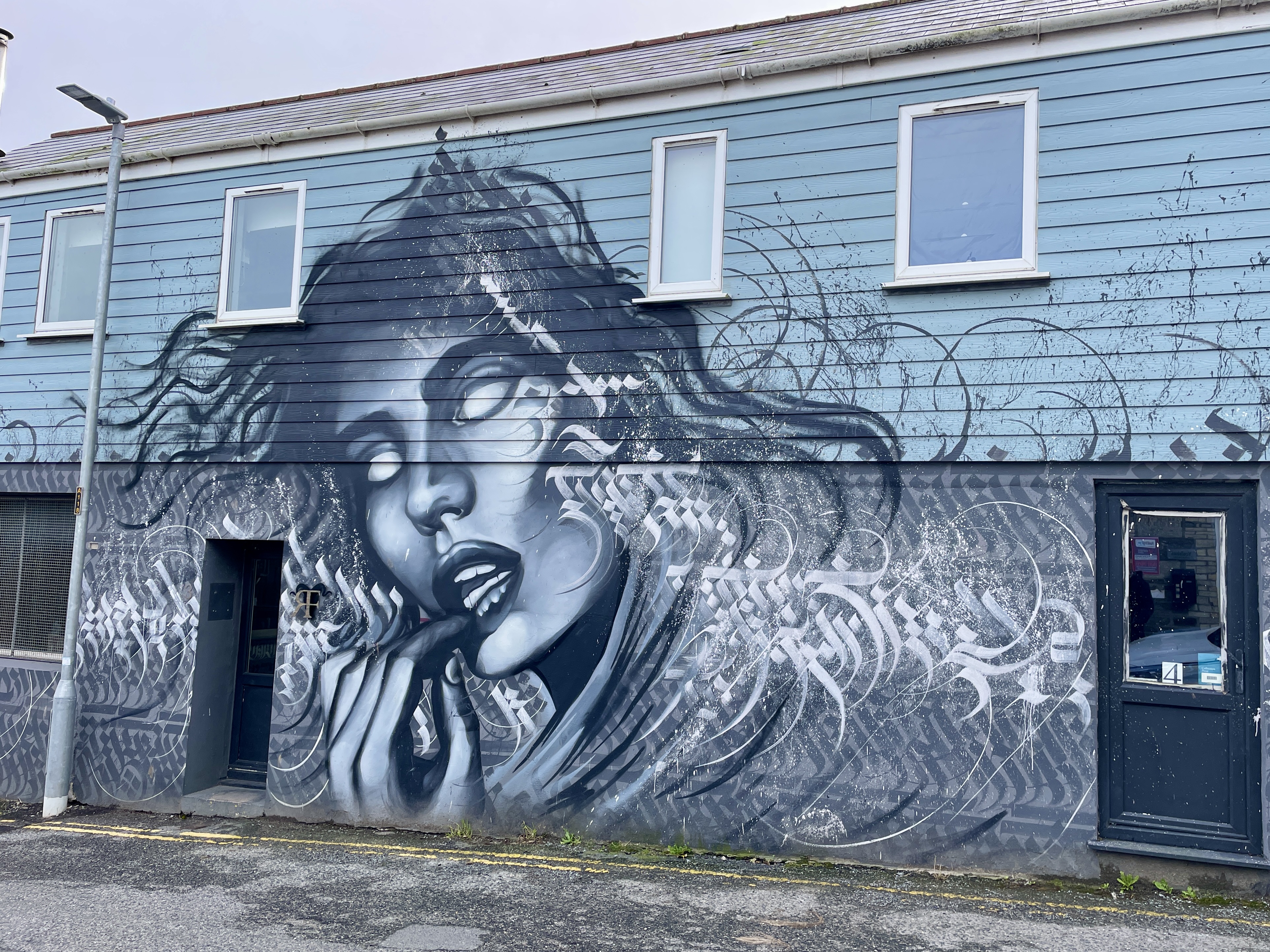 Mural of Woman Street Art Newquay Cornwall