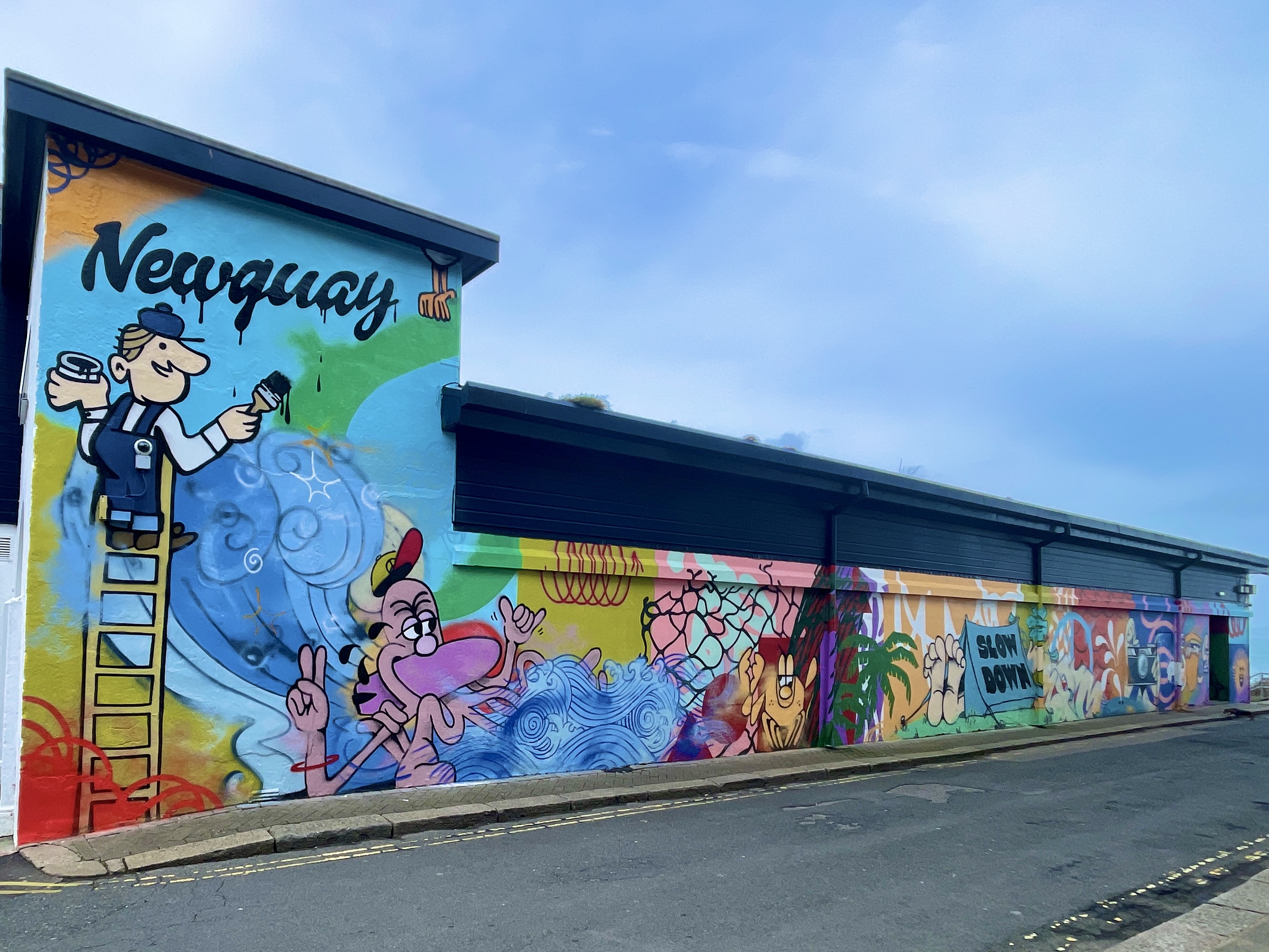 Playful Character Wall by 45RPM Street Art Newquay Mural