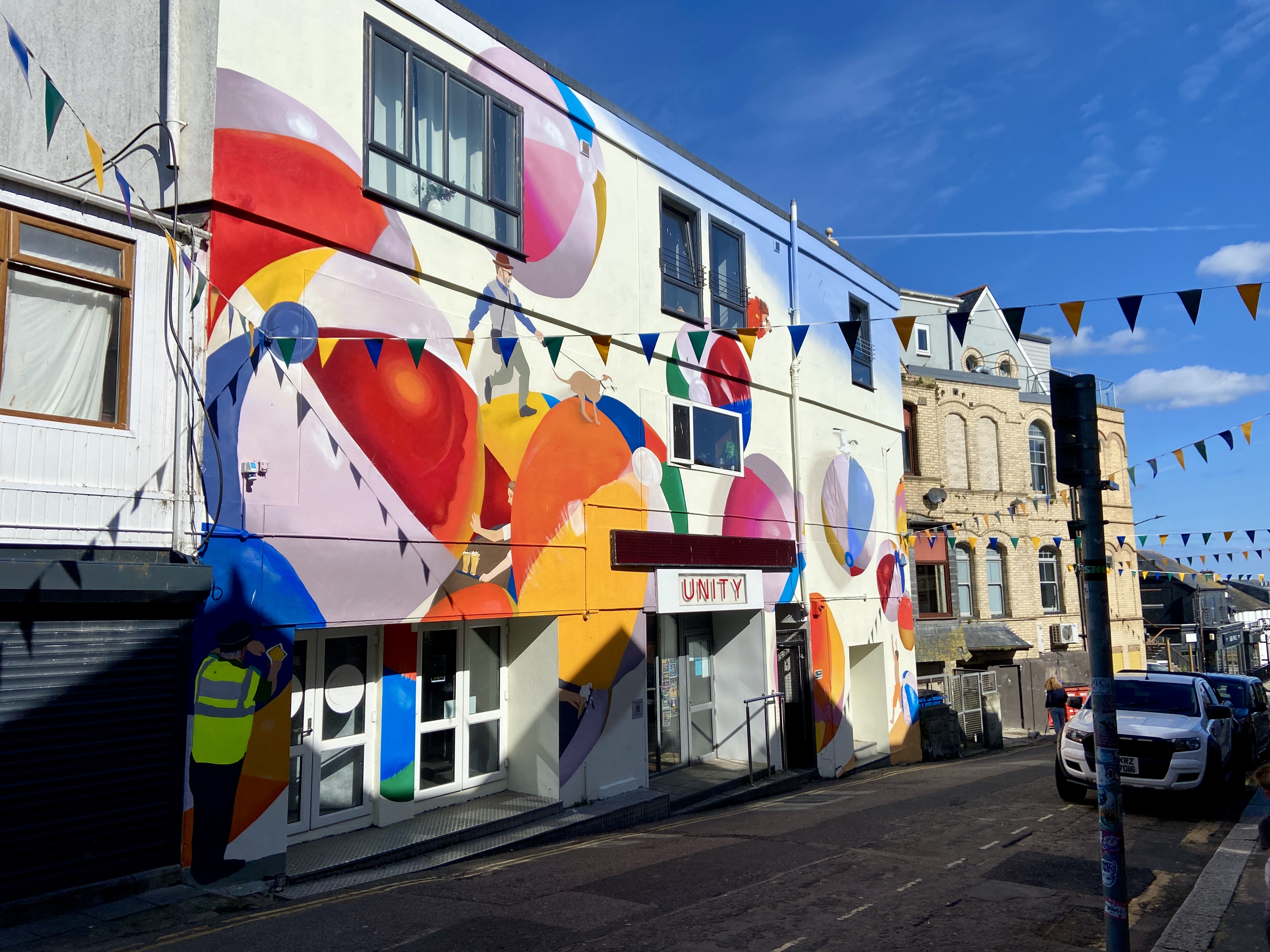 Town To Beach Mural by Jo Hicks (Hixxy) in Newquay Cornwall
