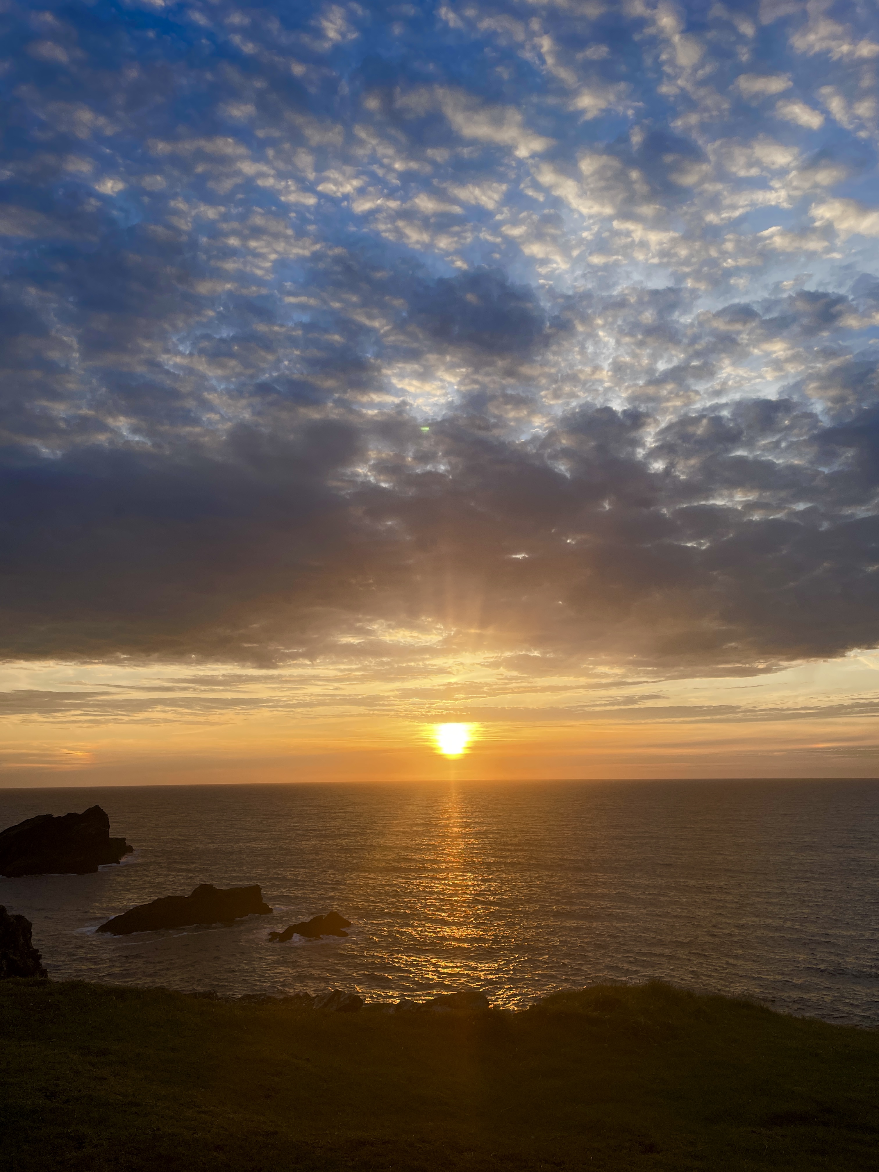 amazing sunset from pentire headland in newquay