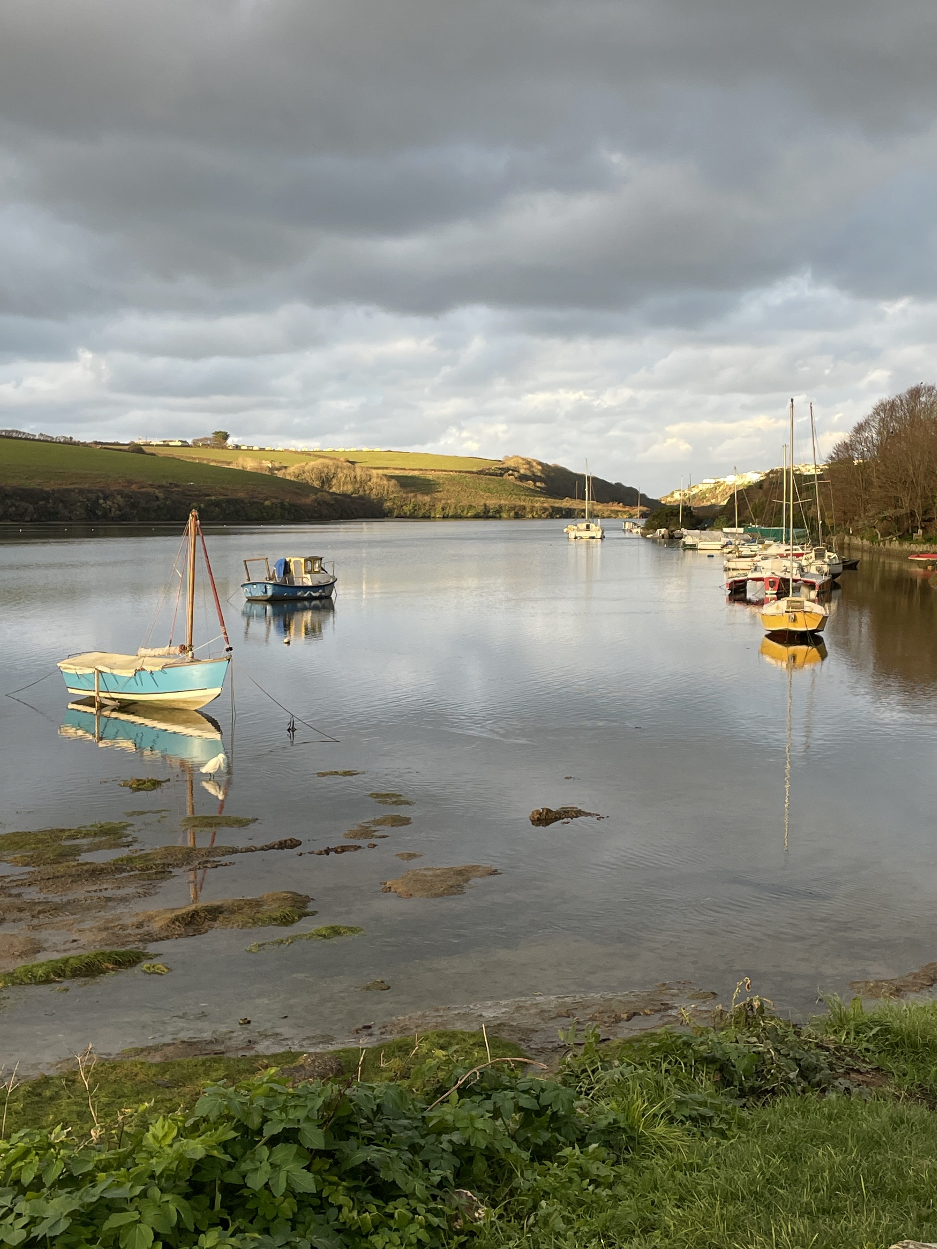 Boats floating on the River Gannel