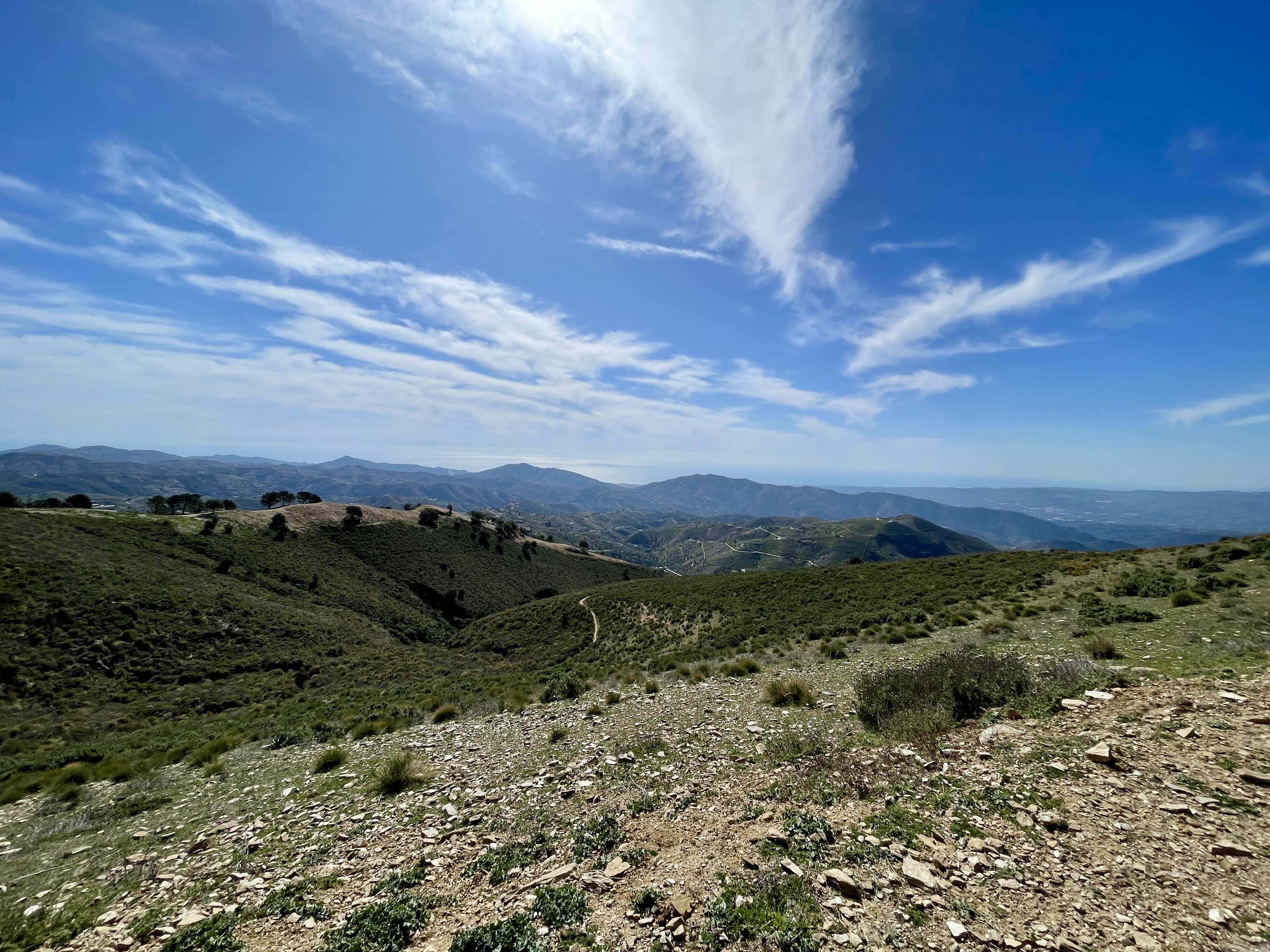 Beautiful mountain views and lush greenery near sedella in spain in february