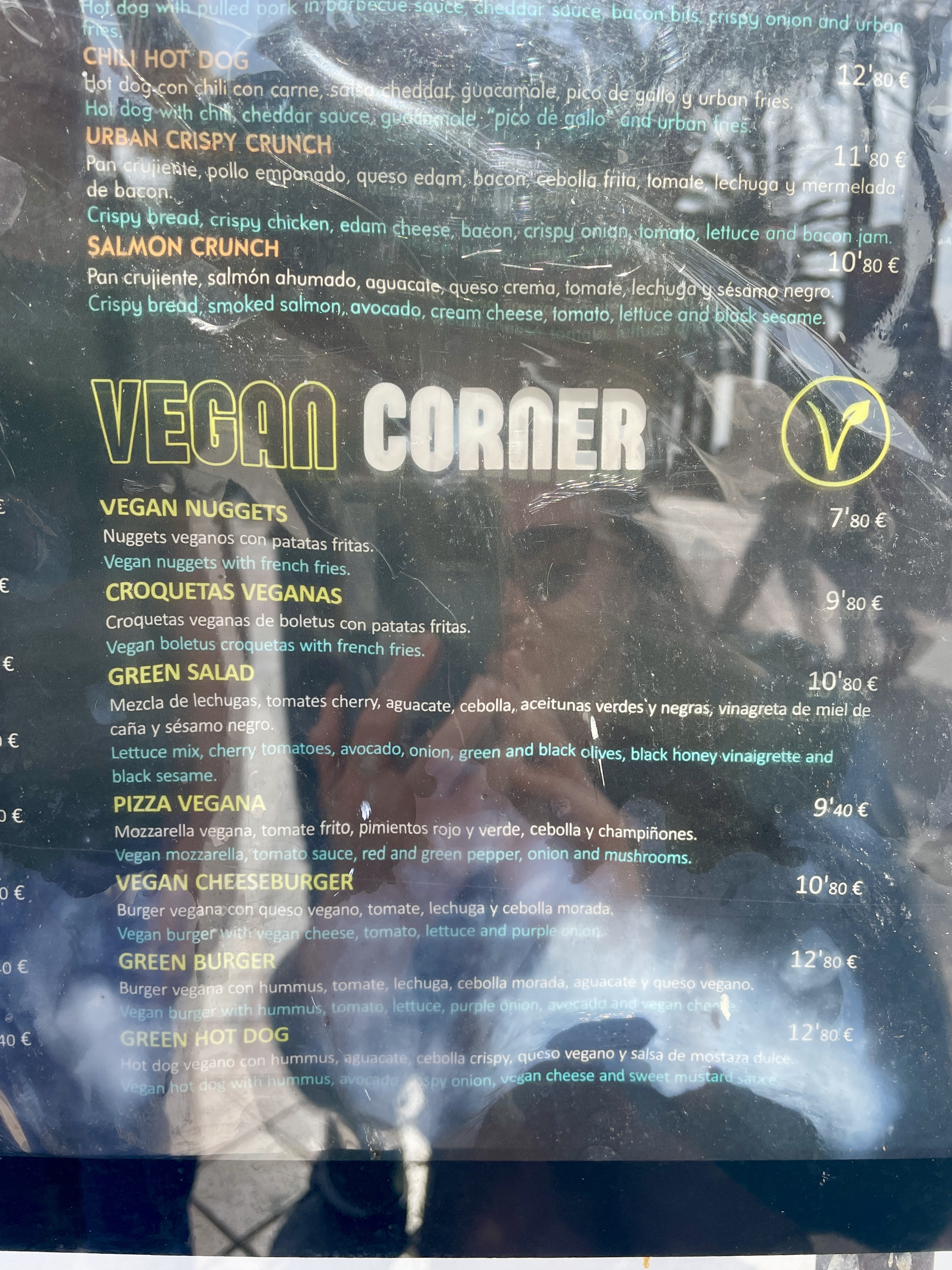 Vegan junk food at Albi Urban CAfe, Balcon De Europa, Nerja, Spain