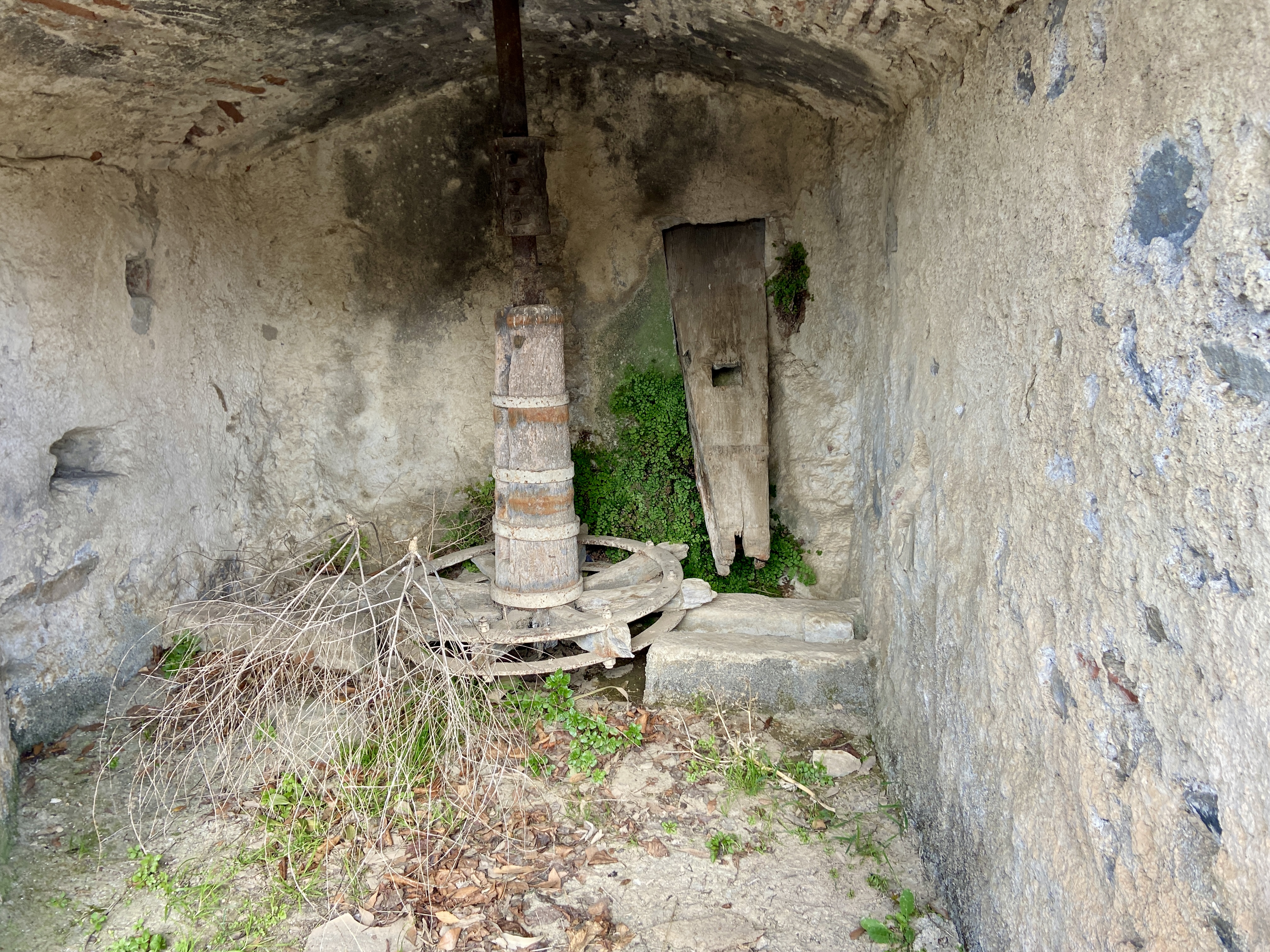 Old mill mechanism near sedella in spain