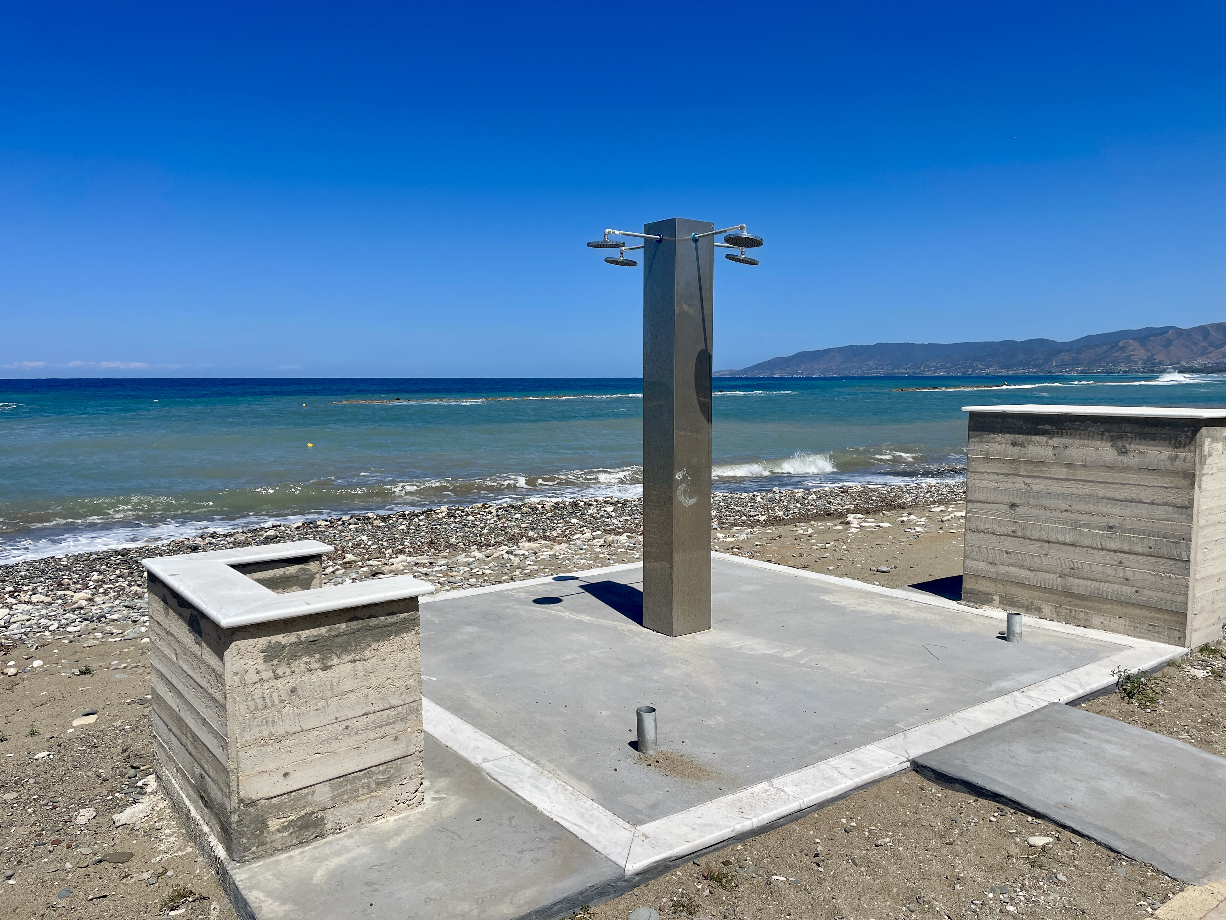Showers with a view at Latchi and Polis beaches!
