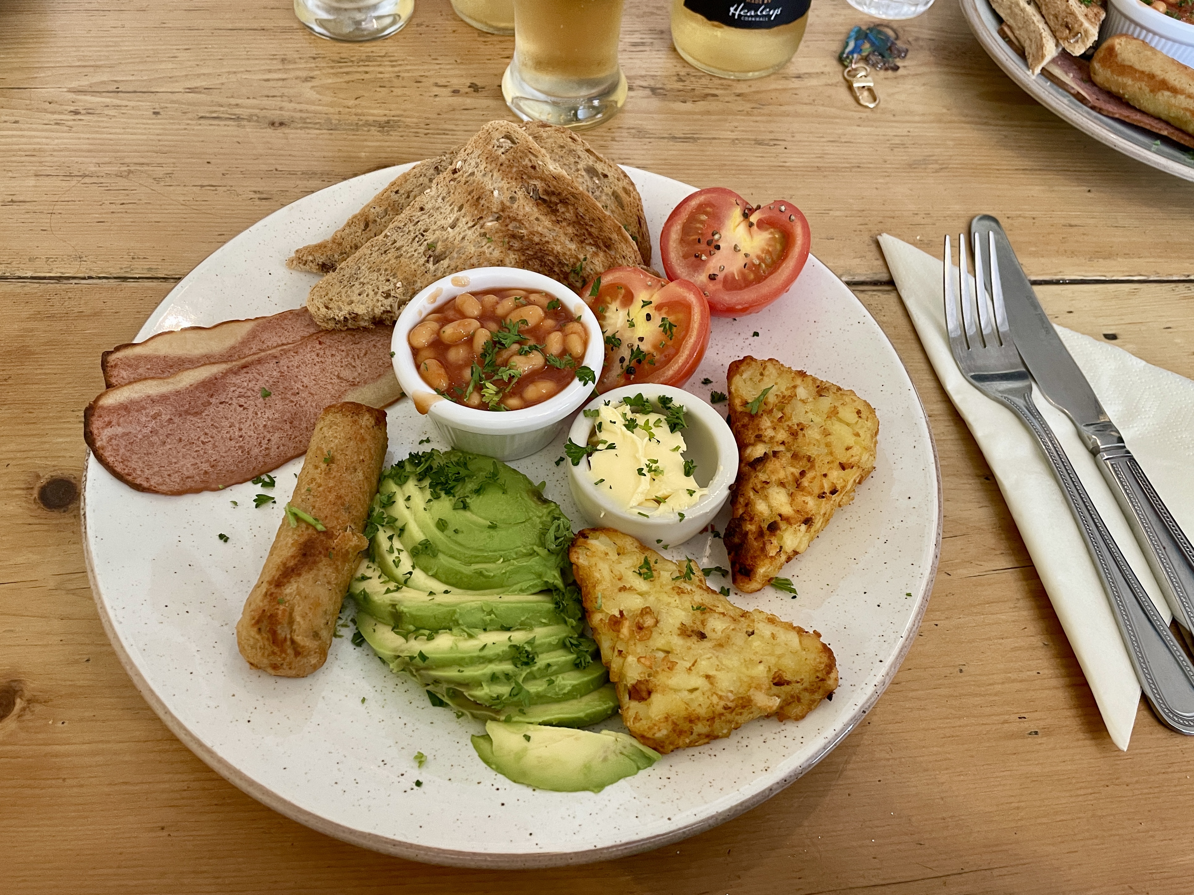 Vegan All-Day Breakfast at Twisted Currant Tea Room in Porthleven Cornwall