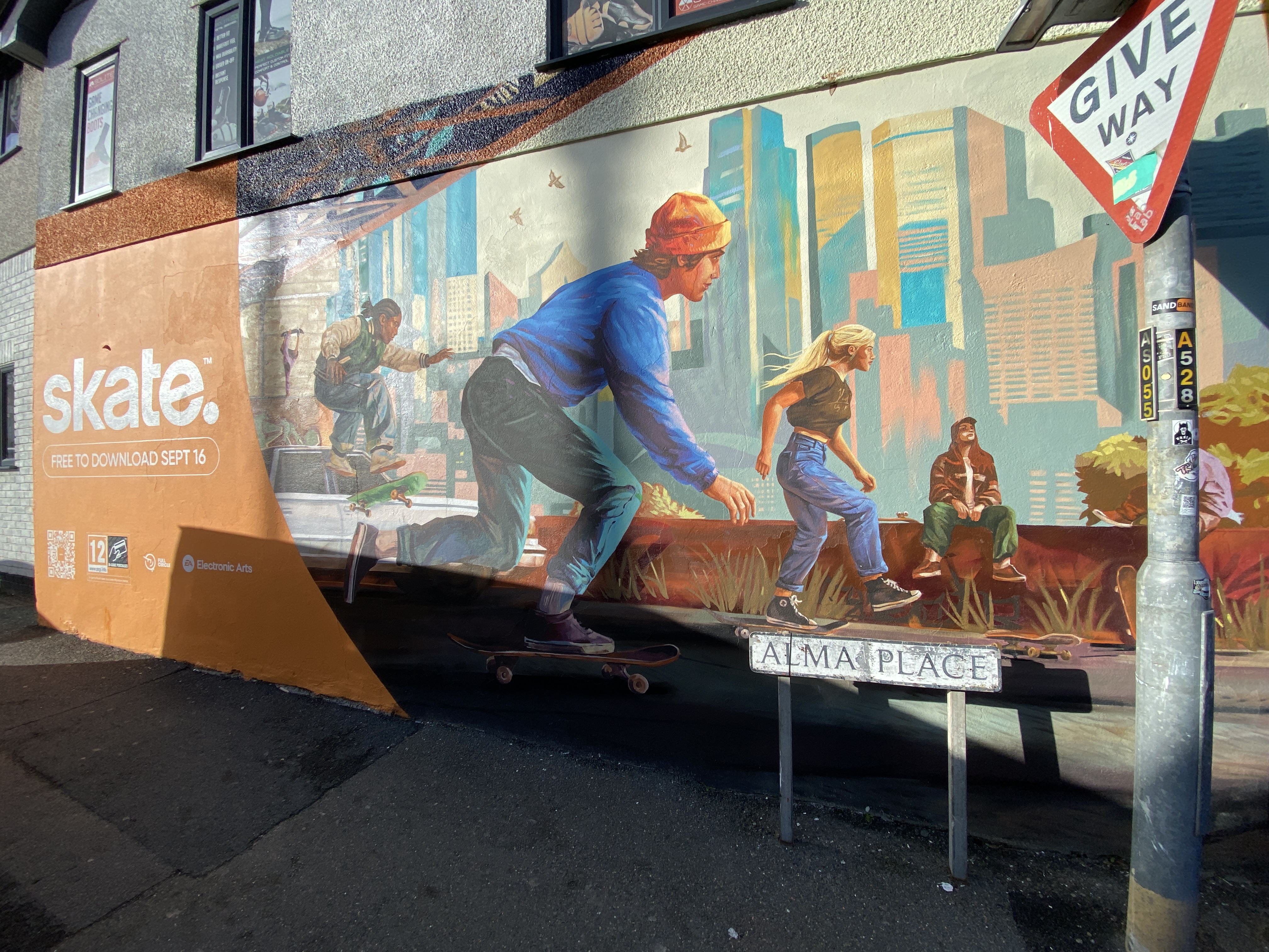 Skate. Mural in Newquay
