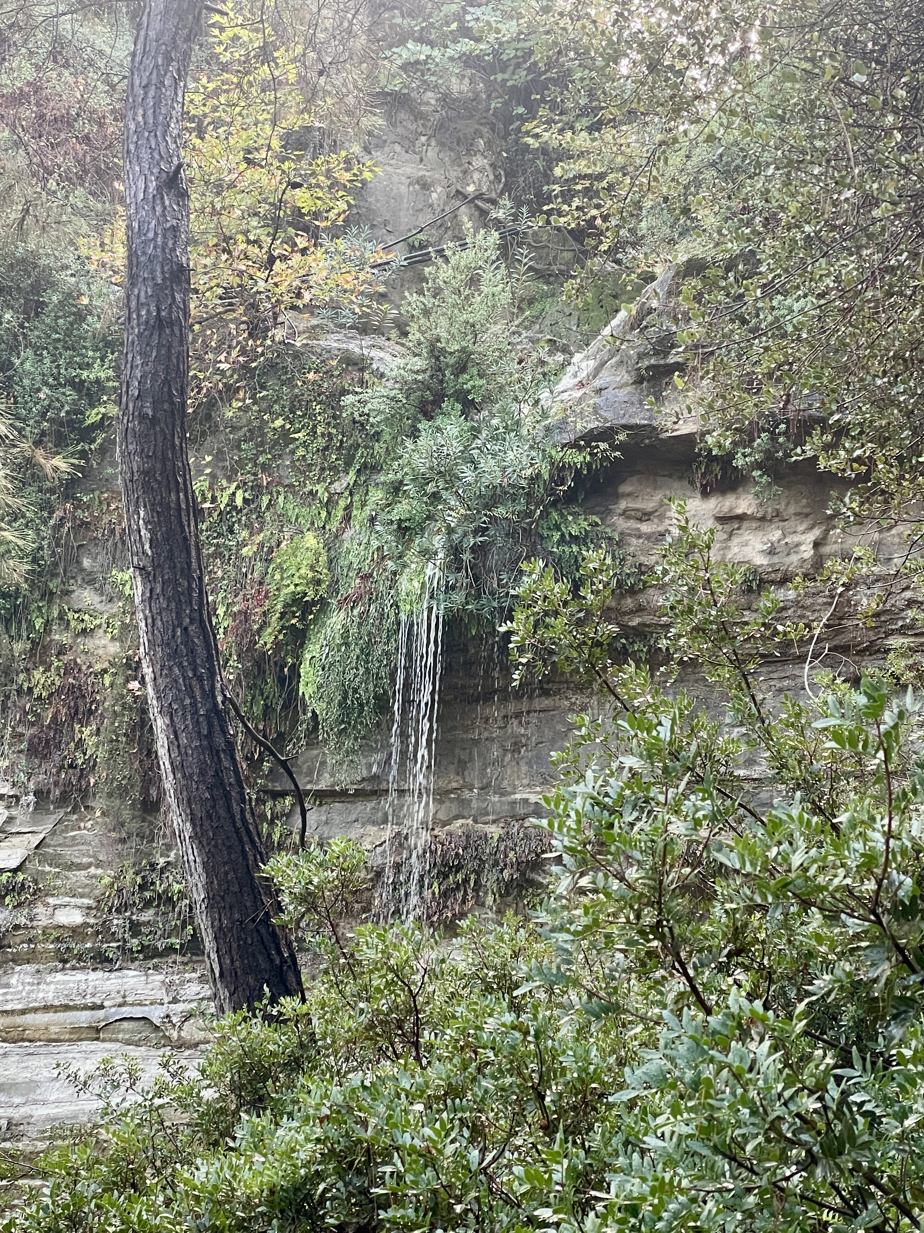 Waterfall at Epta Piges in Rhodes