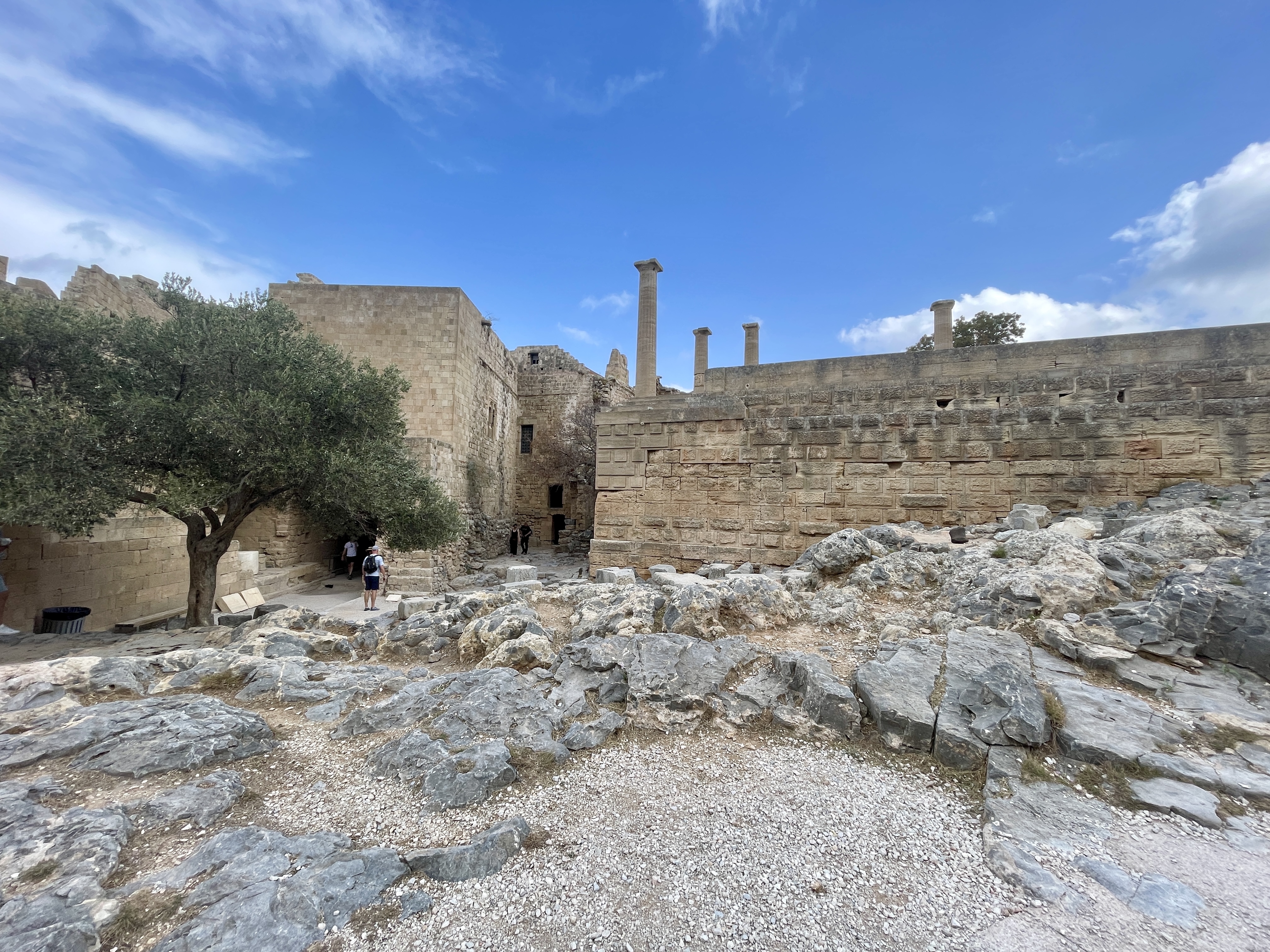 Historic fortifications at the Acropolis of Lindos