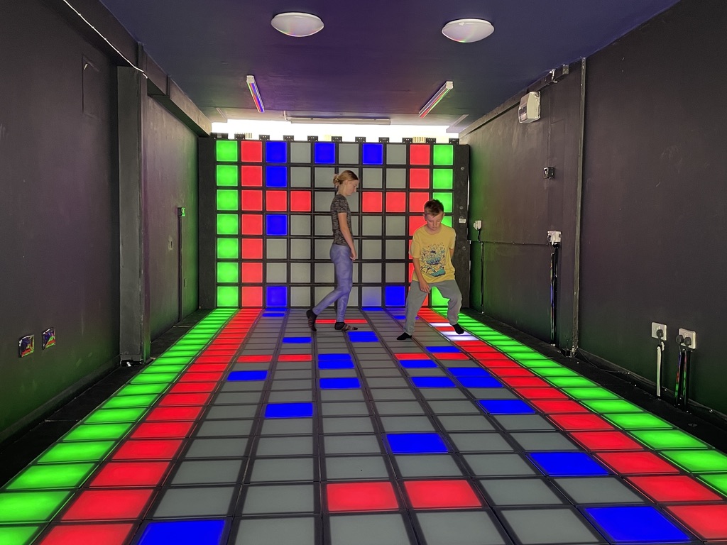 Inside Pixel Pop Newquay with the interactive pixel gaming floor