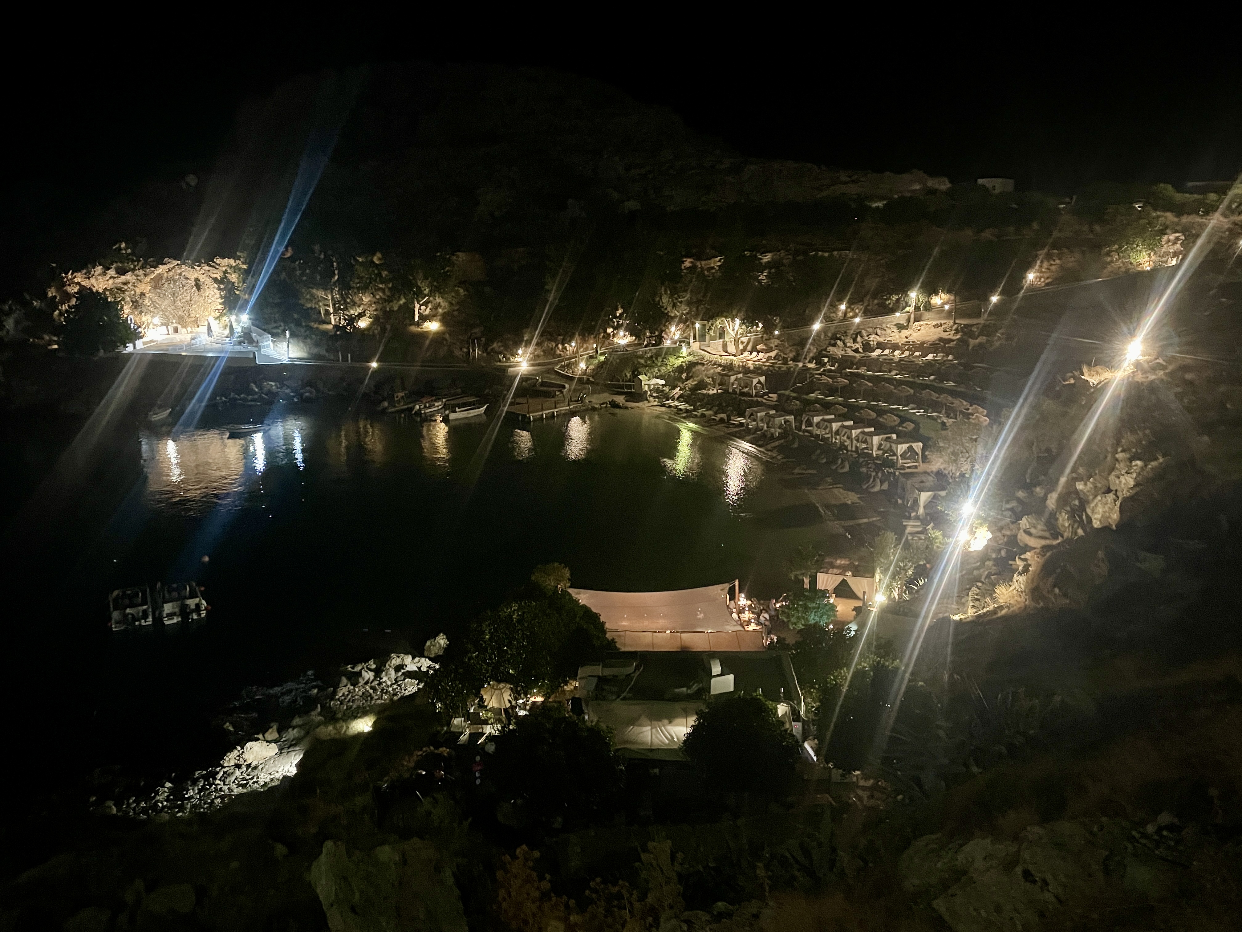 St Paul's Bay twinkling at night time