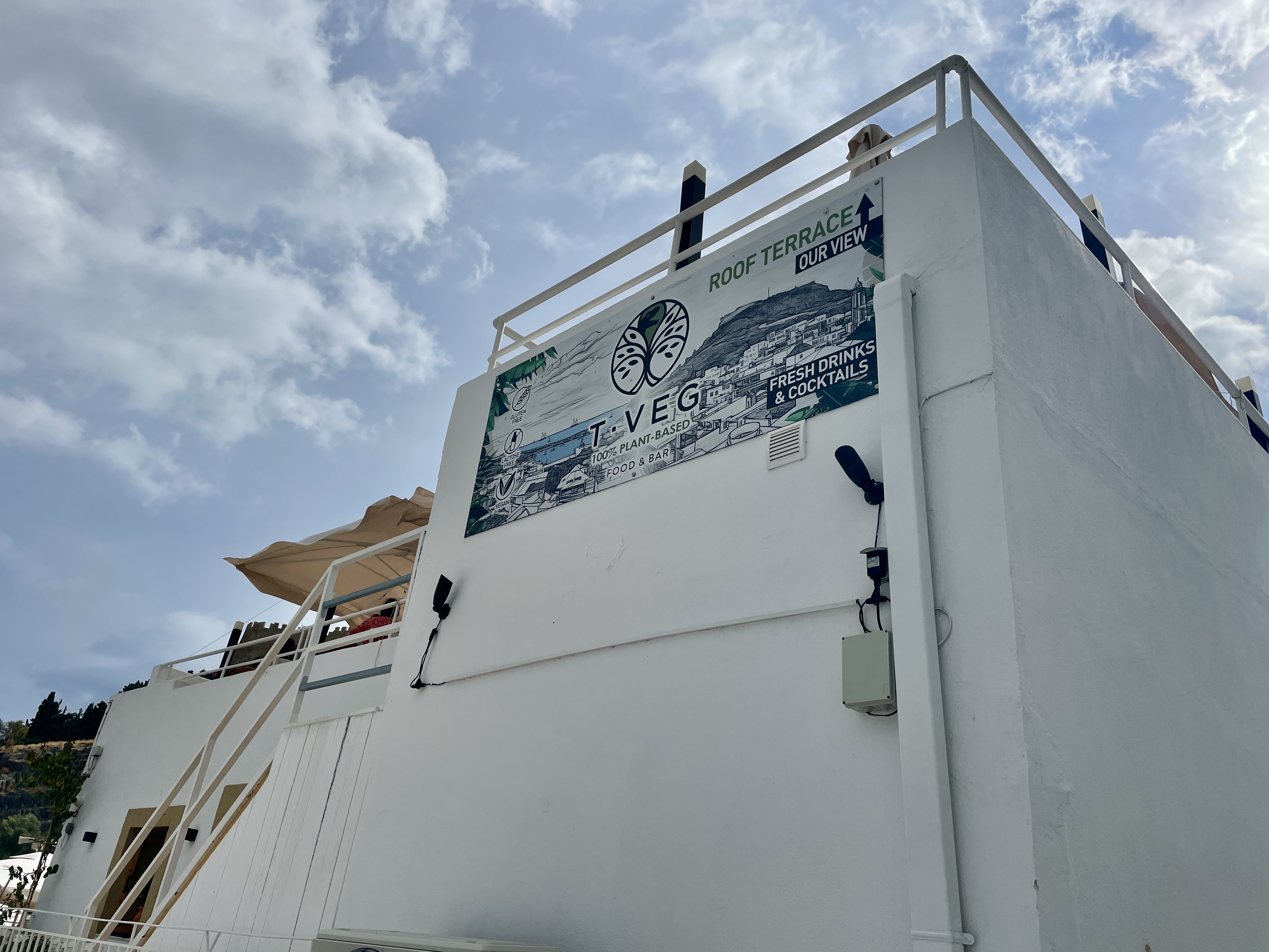 T-Veg rooftop terrace in Lindos