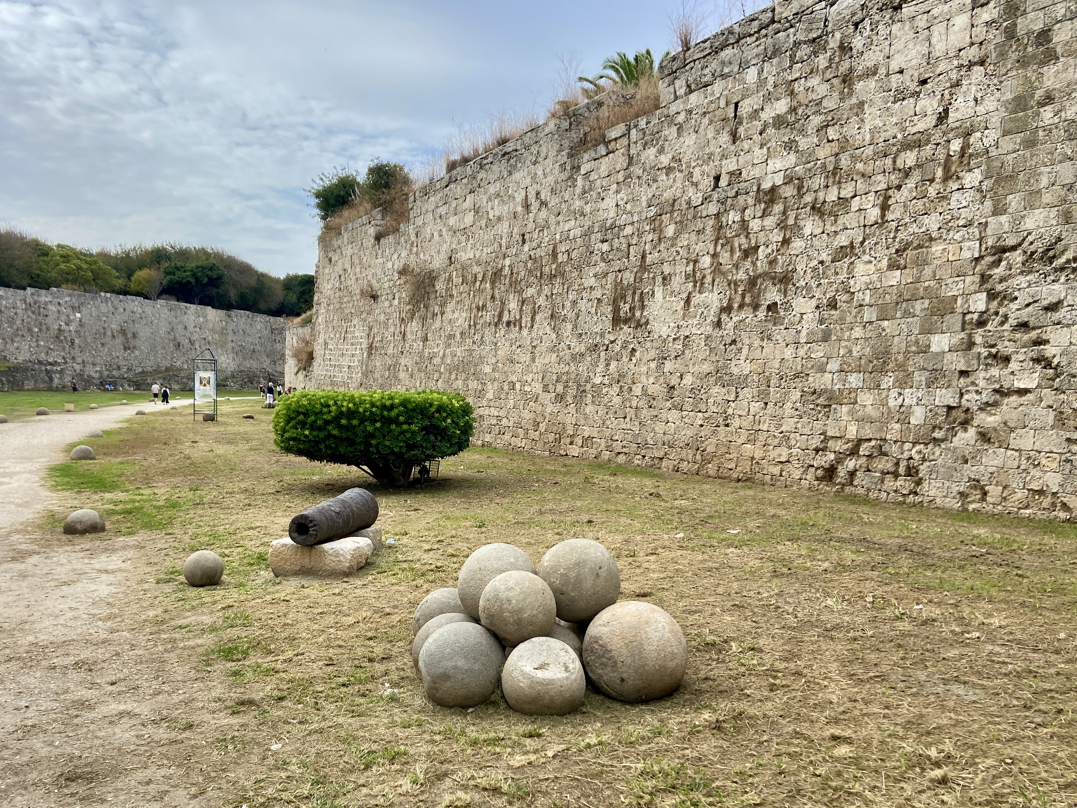 The Moat Around The Medieval City of Rhodes in Greece