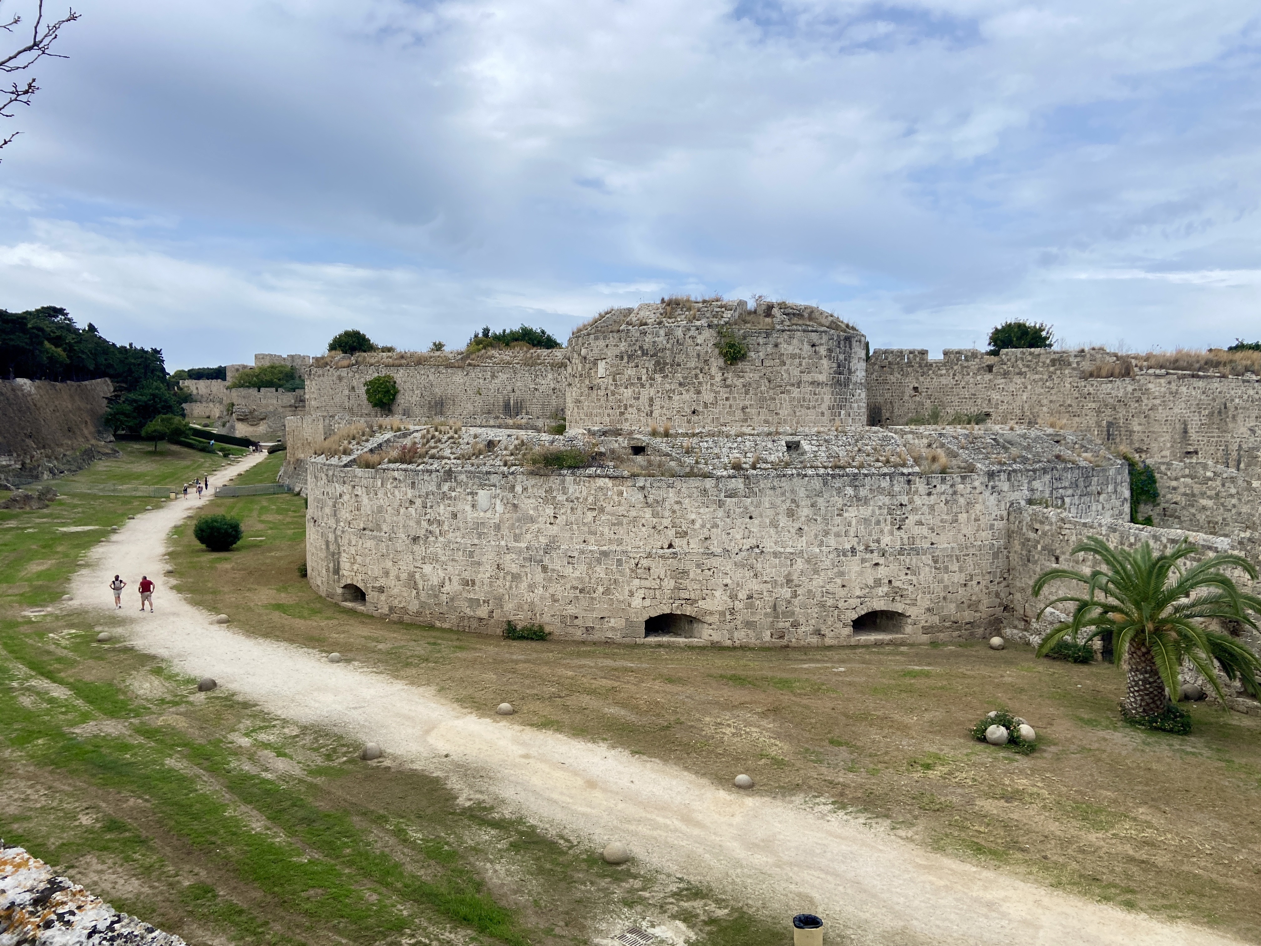 The Moat Around The Medieval City of Rhodes in Greece