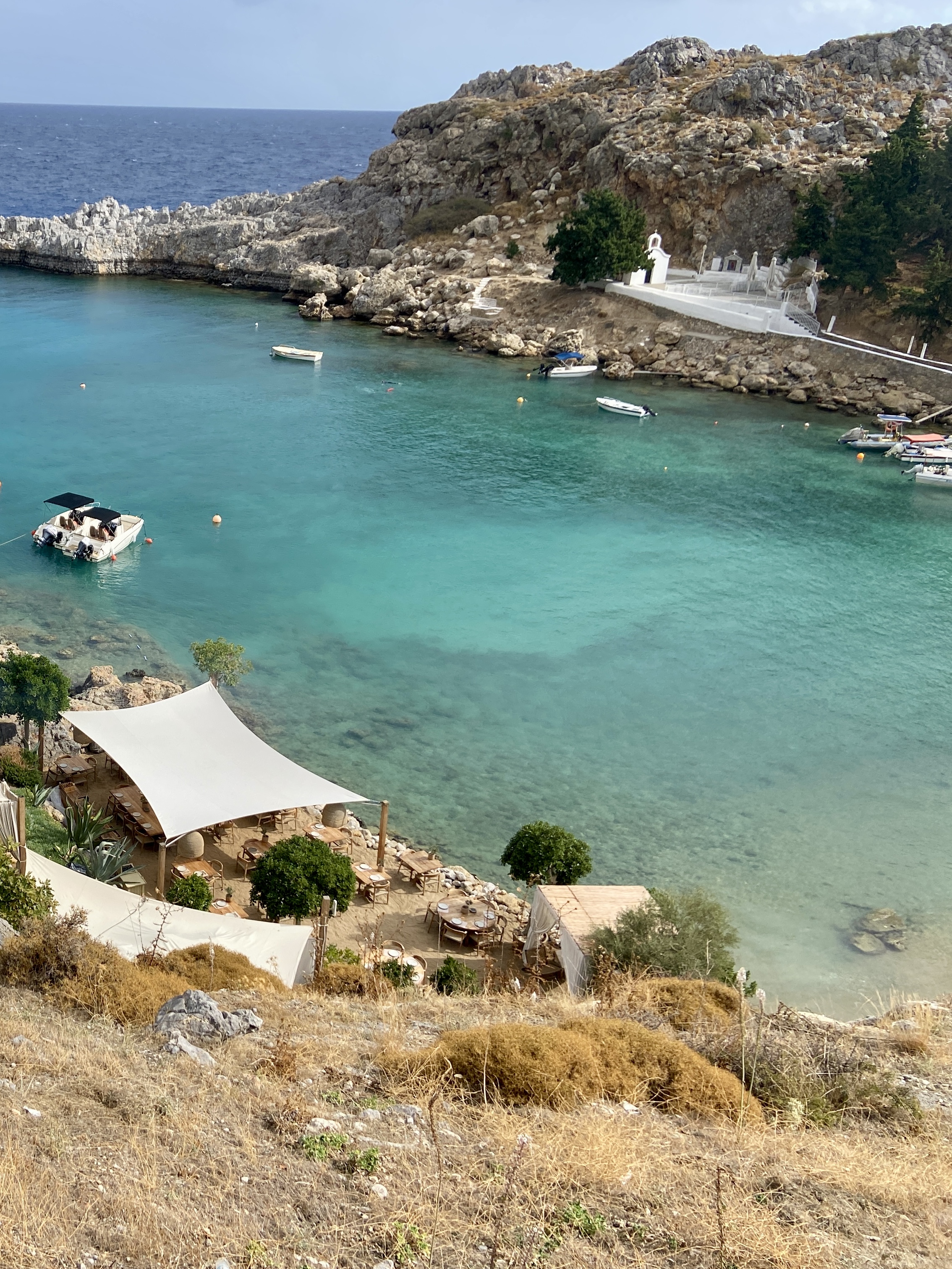 Tambakio restaurant and beach bar at st pauls bay in lindos rhodes