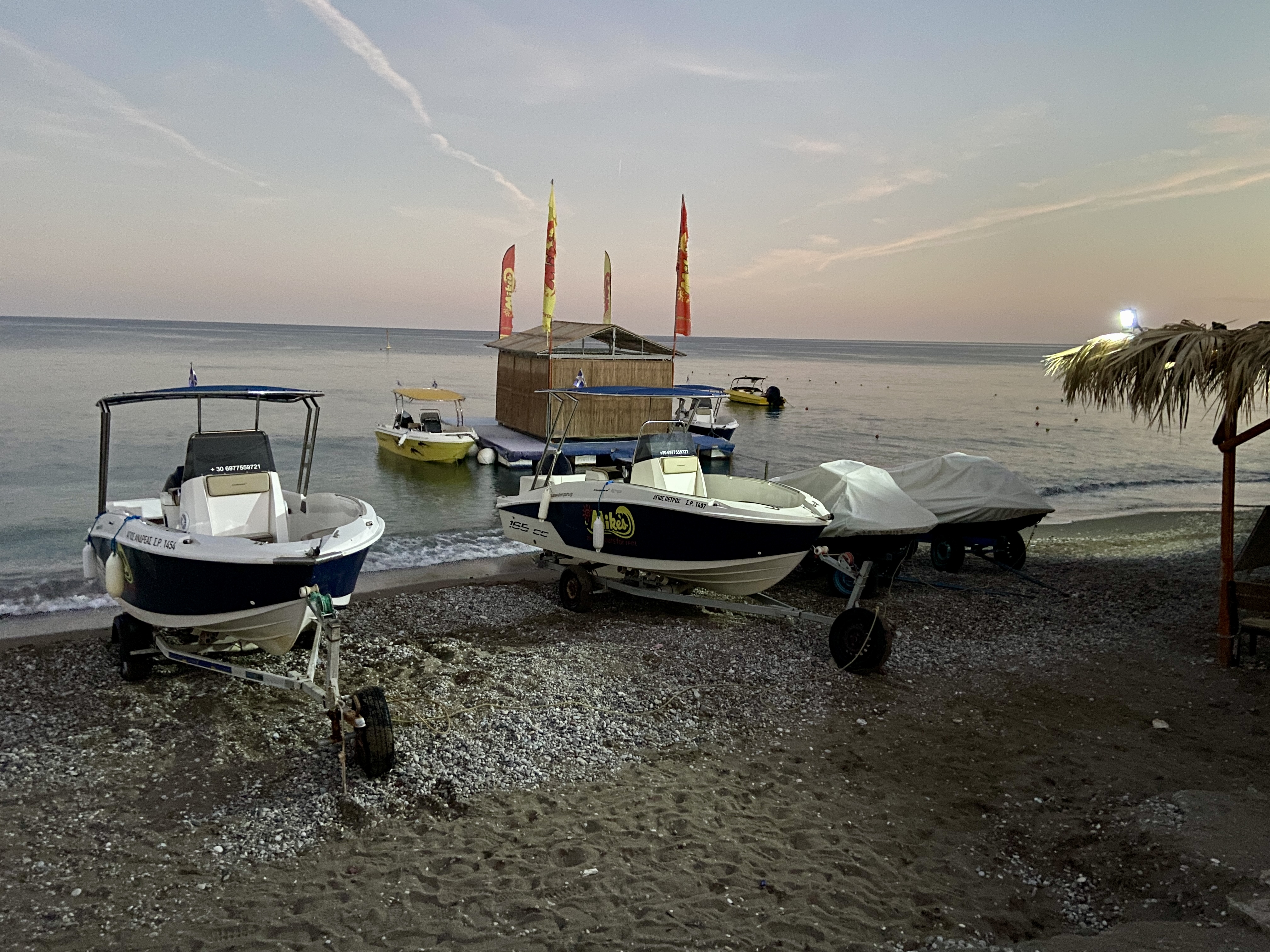 Watersports and boat hire available at Kolymbia Beach