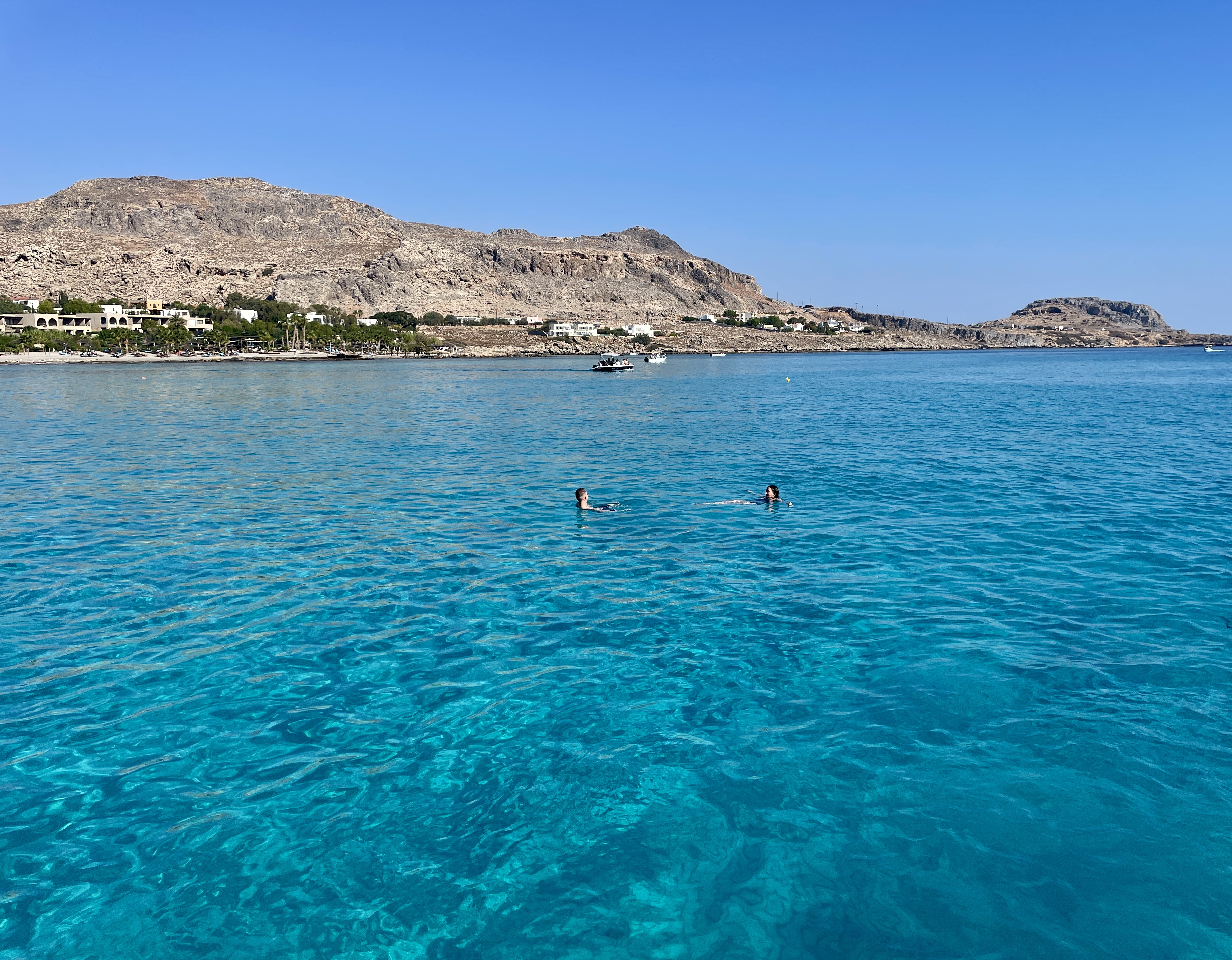 swimming in navarone bay in rhodes