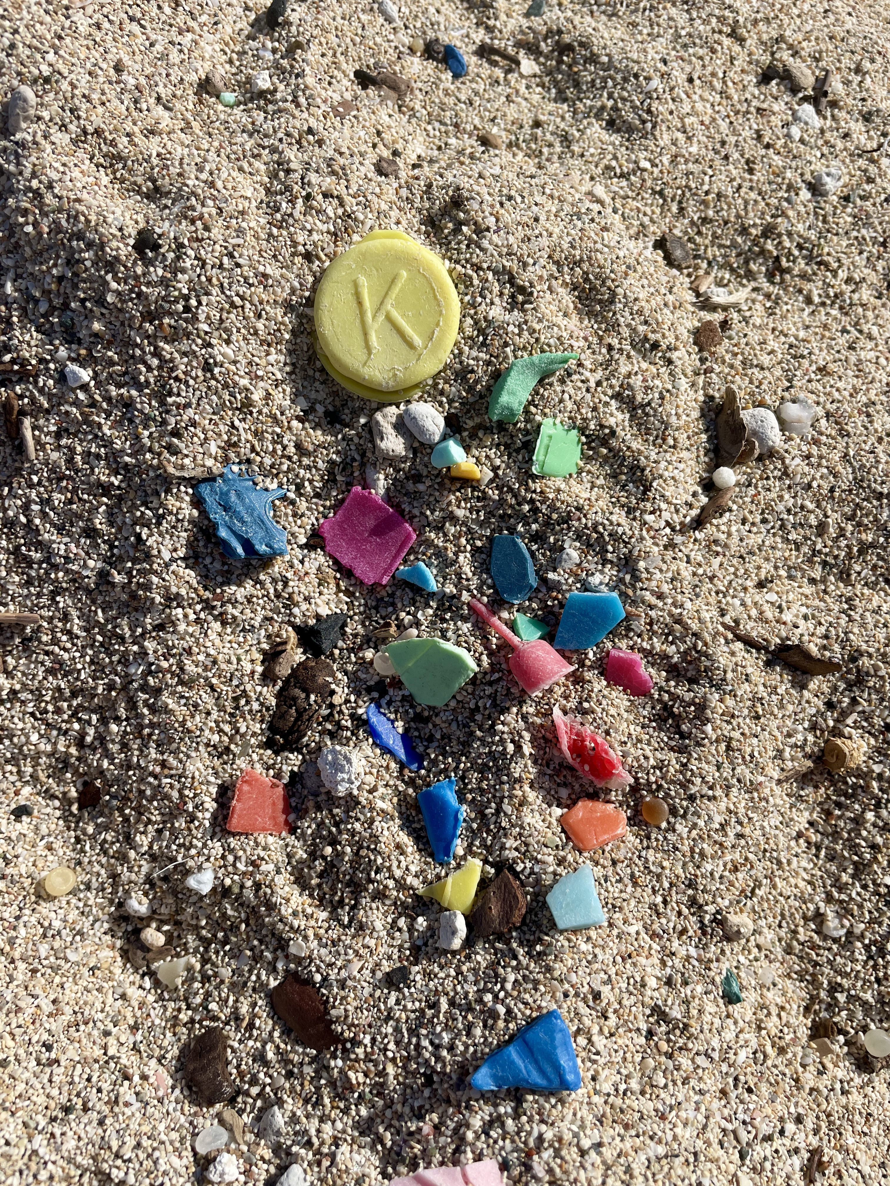 Plastic debris navarone beach in rhodes